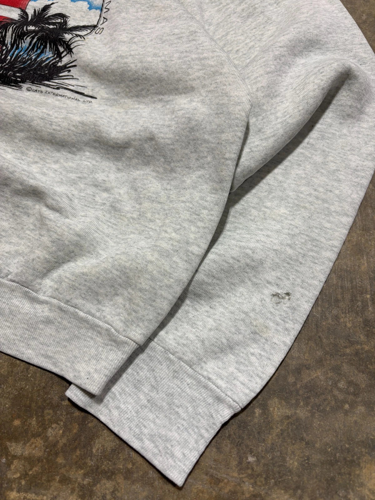 Vintage 1980s Hope Town Abaco Bahamas Sweatshirt - Travel Souvenir Size XL Gray