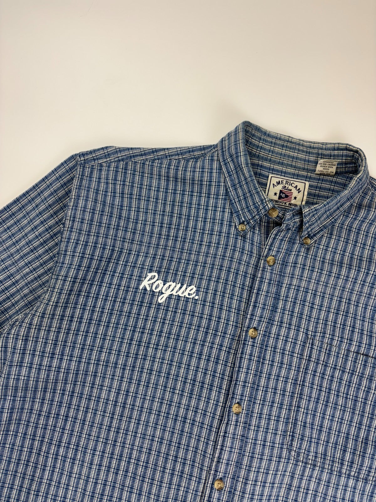 Vintage Roguehaus Plaid Cropped Button Up Shirt