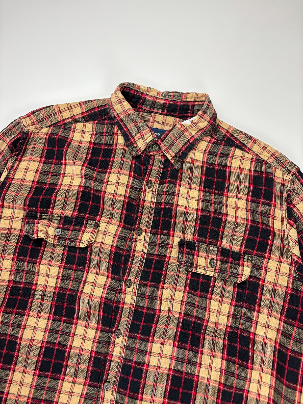 Vintage Faded Glory Plaid Cropped Button Up Shirt