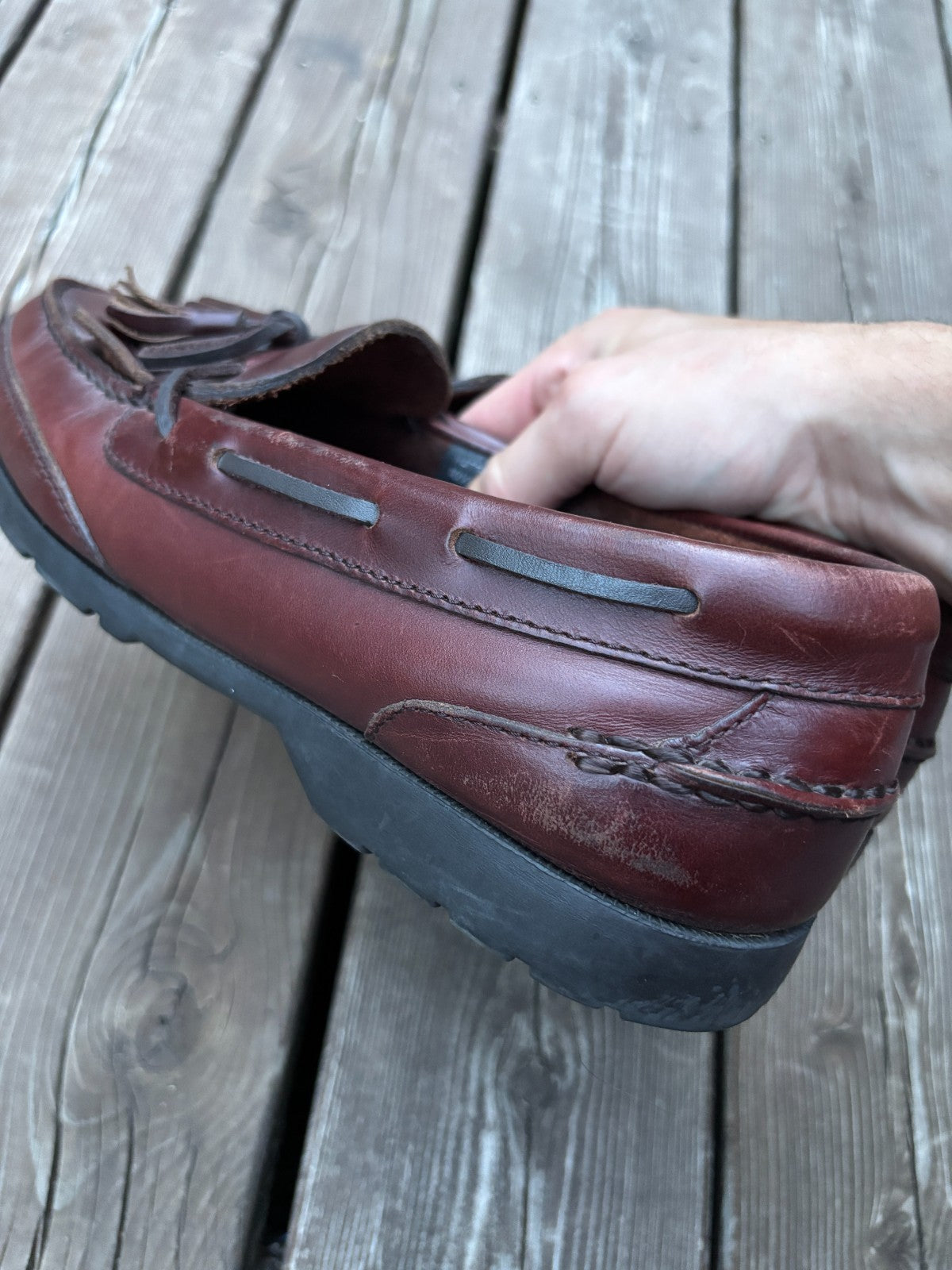 Vintage Cabelas Leather Boat Shoes