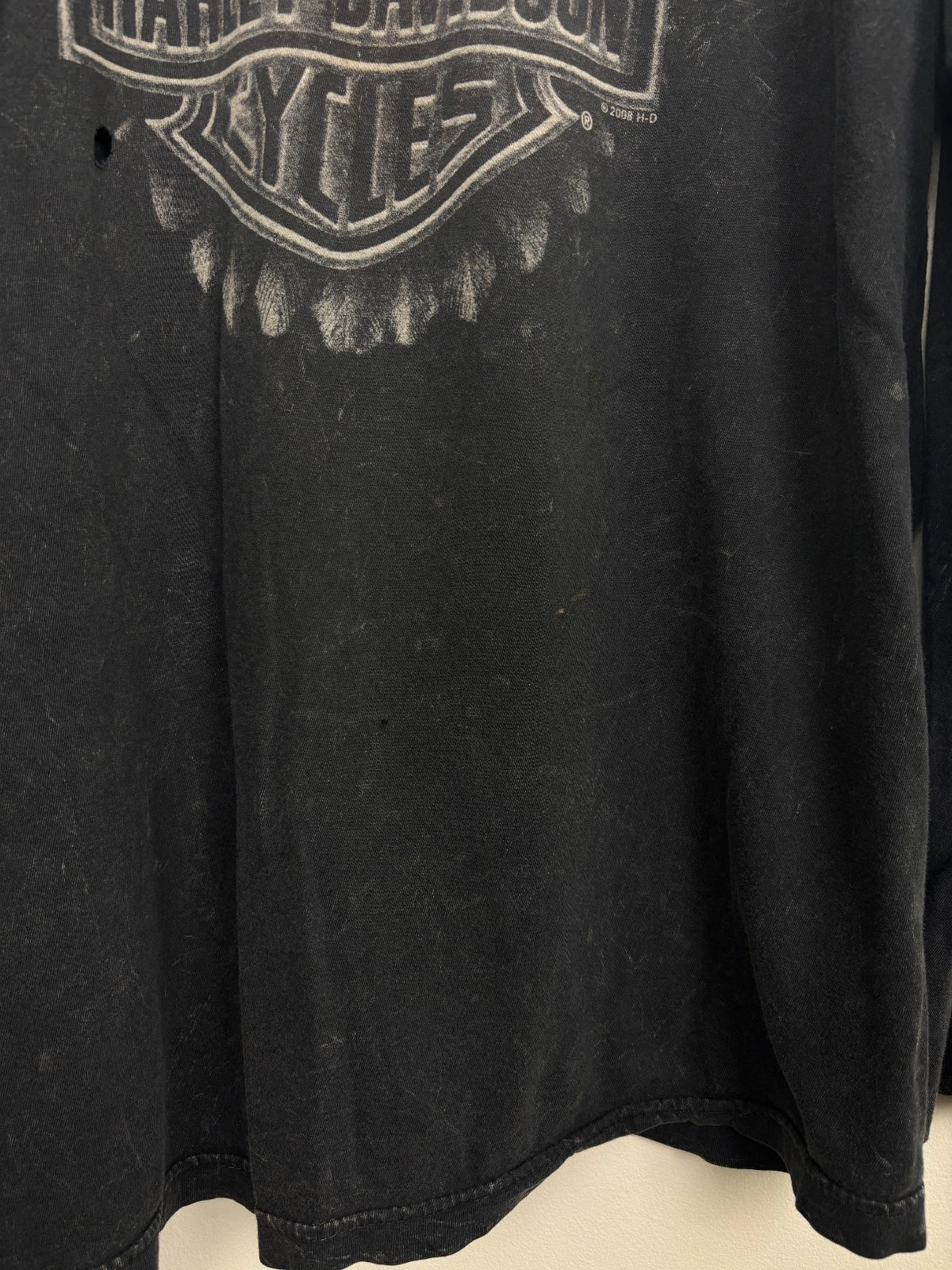 Vintage Y2K Harley Davidson Eagle Long Sleeve Shirt - Black - Size Large