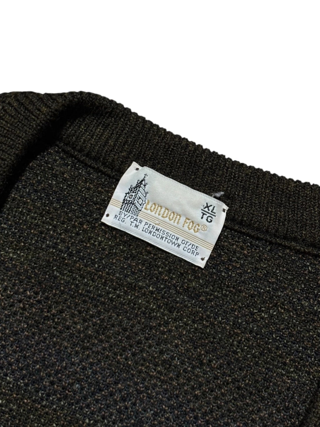 Vintage 1990s London Fog Cardigan Sweater - XL - Earth Tone Abstract Pattern