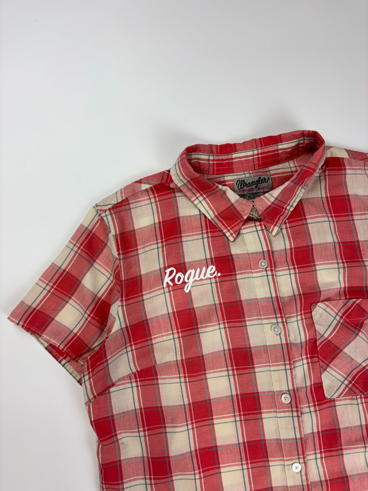Vintage Roguehaus Plaid Cropped Button Up Shirt