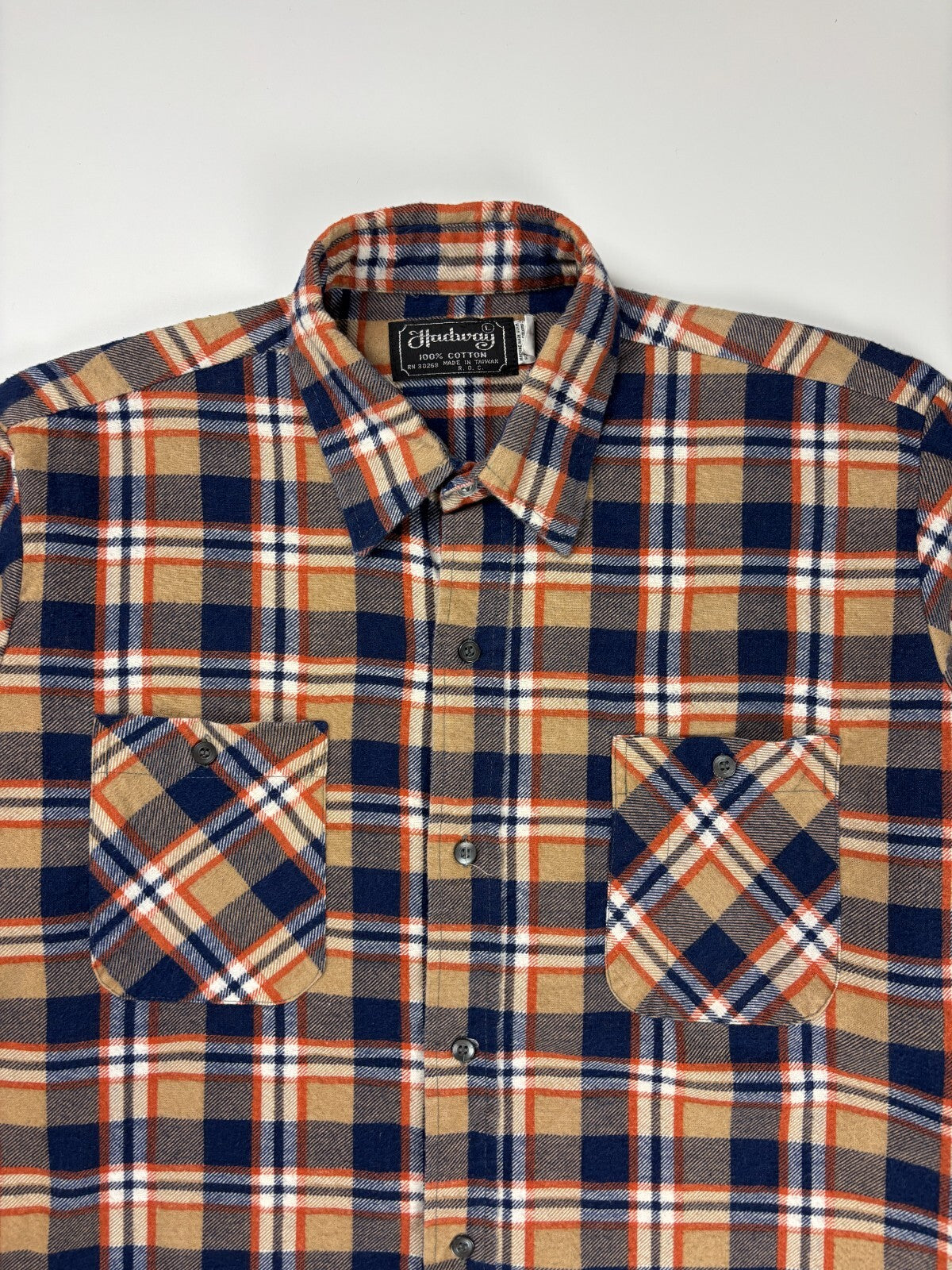 Vintage Hadway Plaid Button Up Flannel Shirt