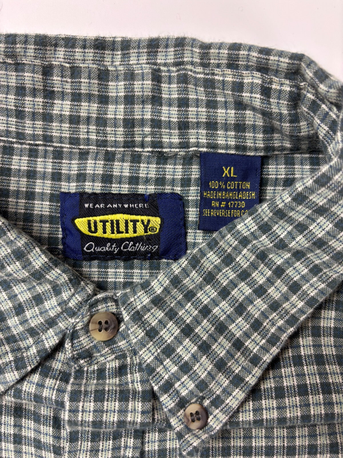 Vintage Utility Plaid Button Up Shirt