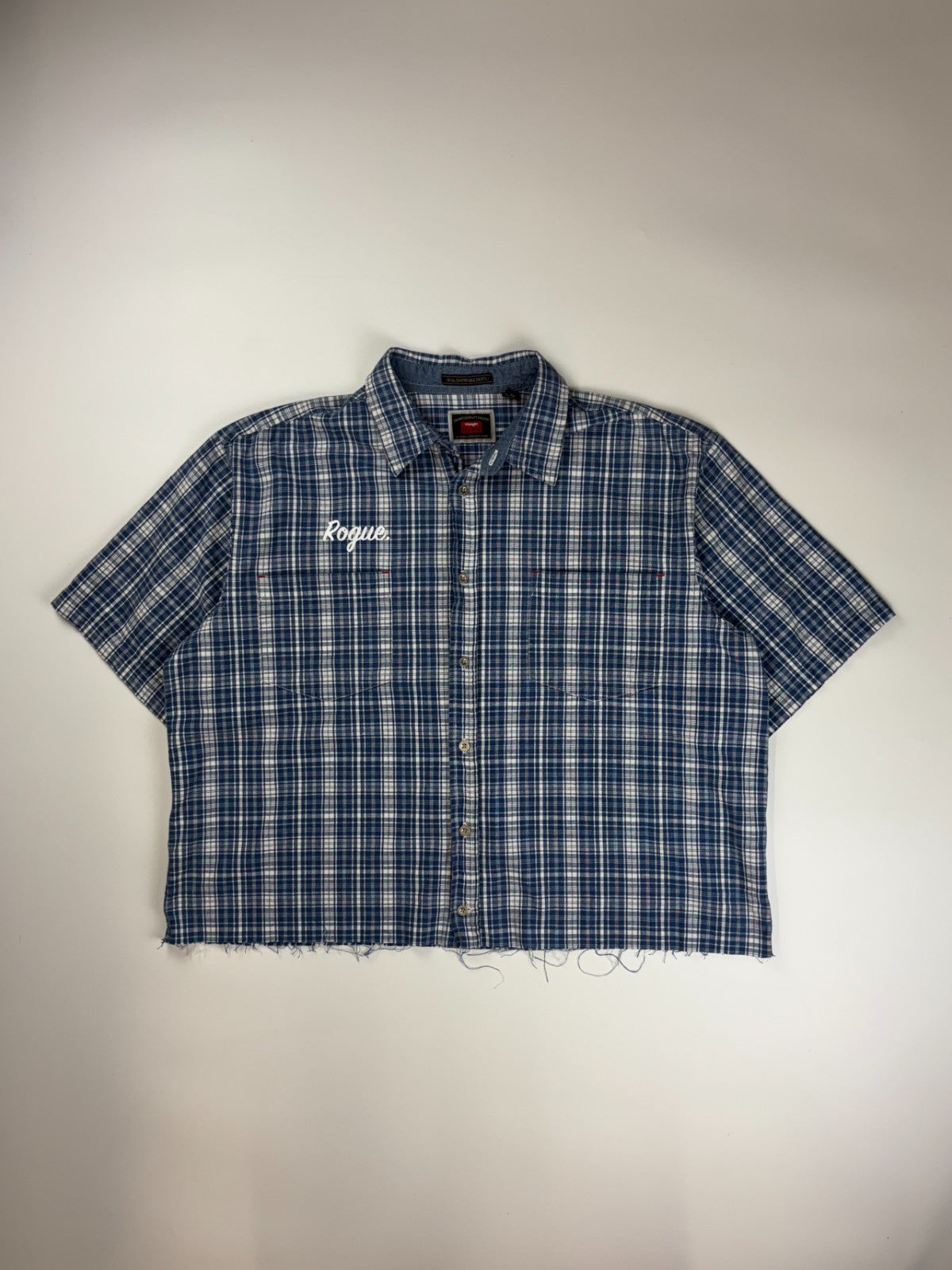 Vintage Roguehaus Plaid Cropped Button Up Shirt