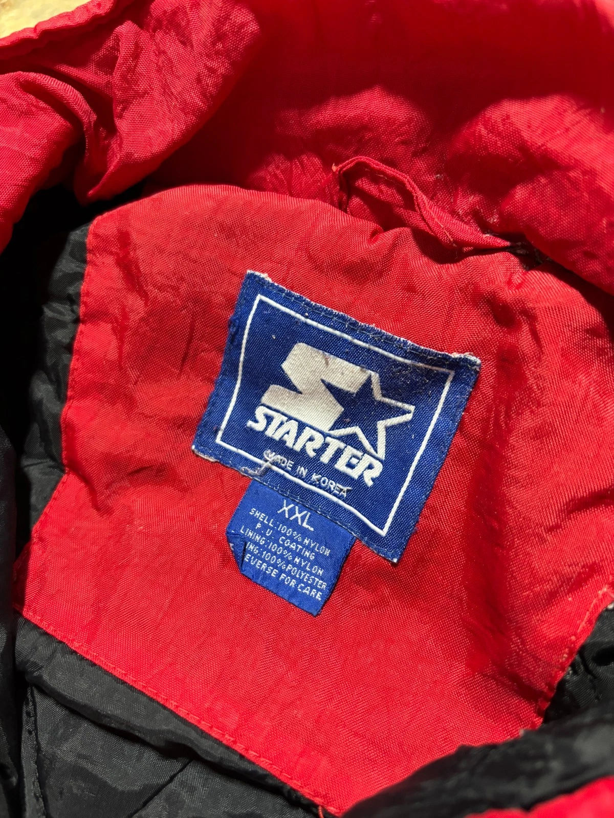 Vintage 1990s Starter Wisconsin Badgers Jacket / NCAA Collegiate / Red Size XXL
