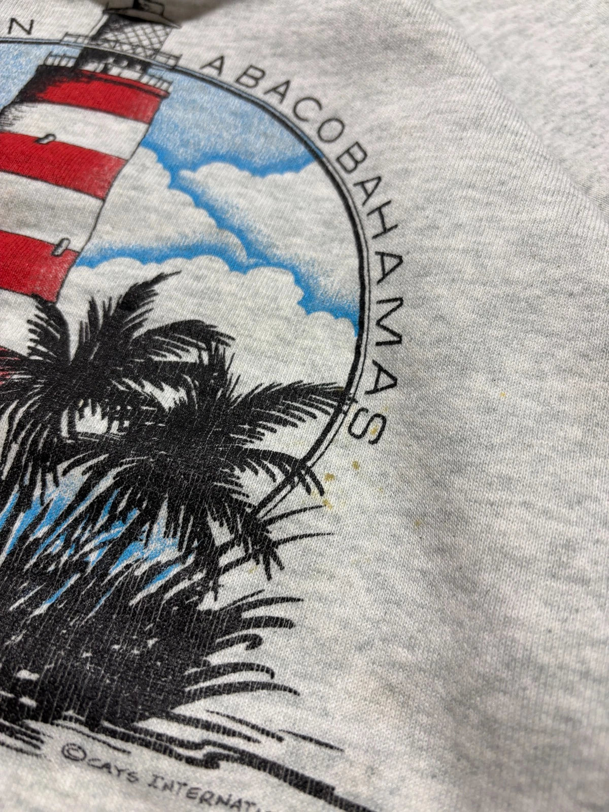 Vintage 1980s Hope Town Abaco Bahamas Sweatshirt - Travel Souvenir Size XL Gray