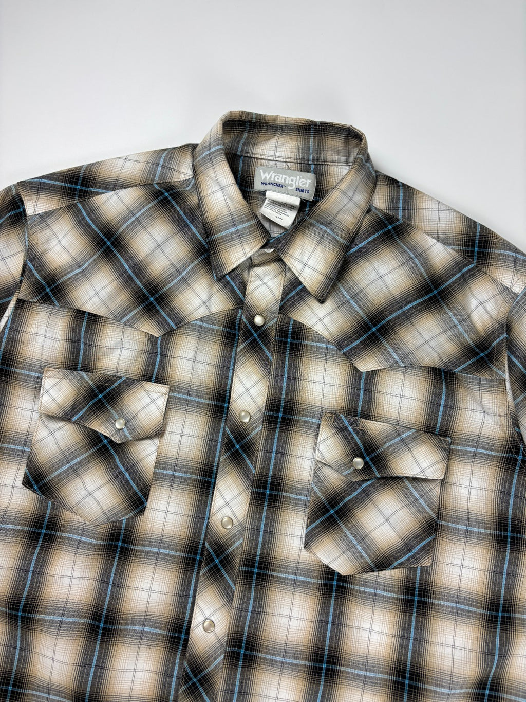 Vintage Wrangler Plaid Cropped Button Up Shirt