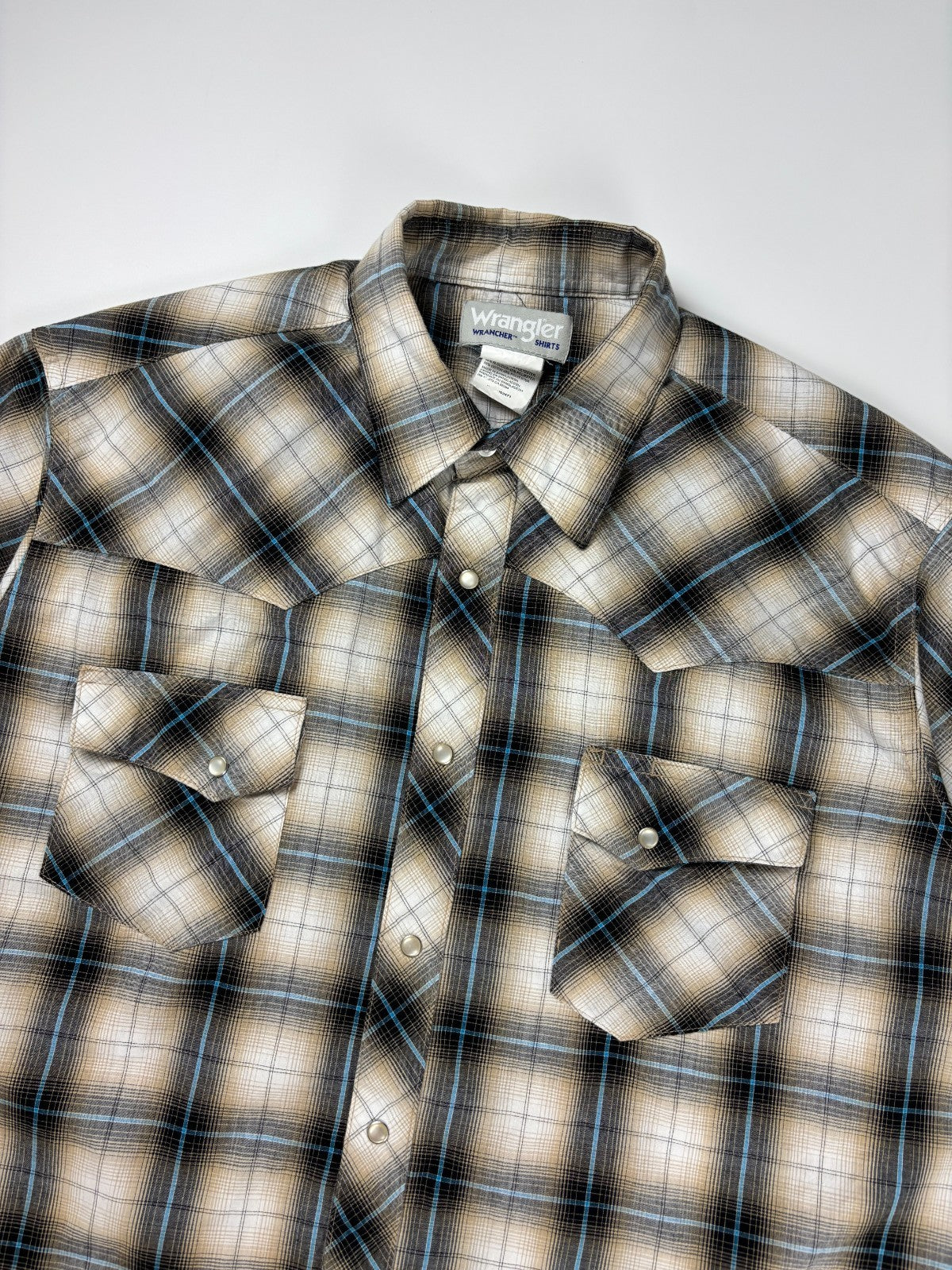 Vintage Wrangler Plaid Cropped Button Up Shirt