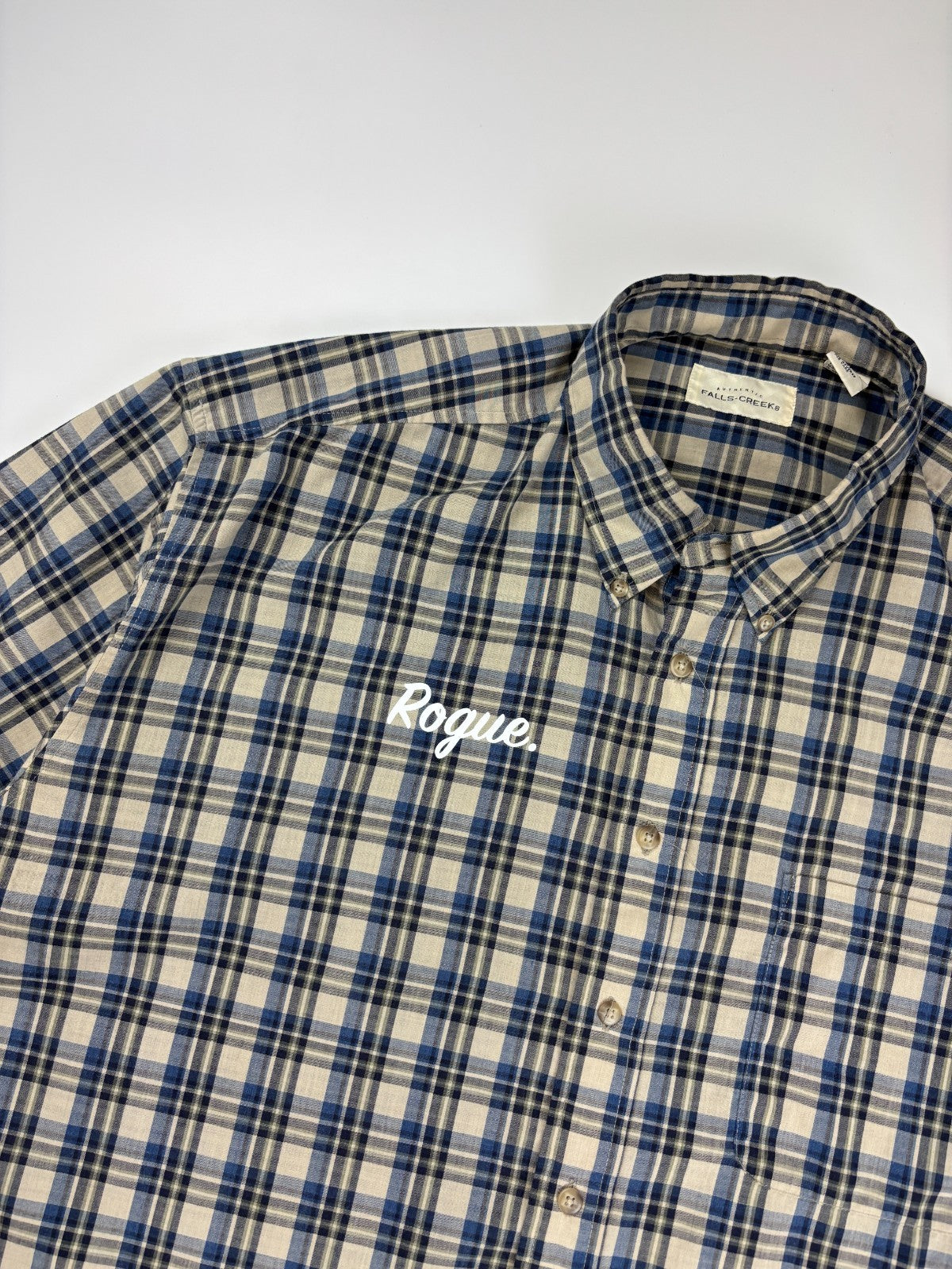 Vintage Roguehaus Plaid Cropped Button Up Shirt