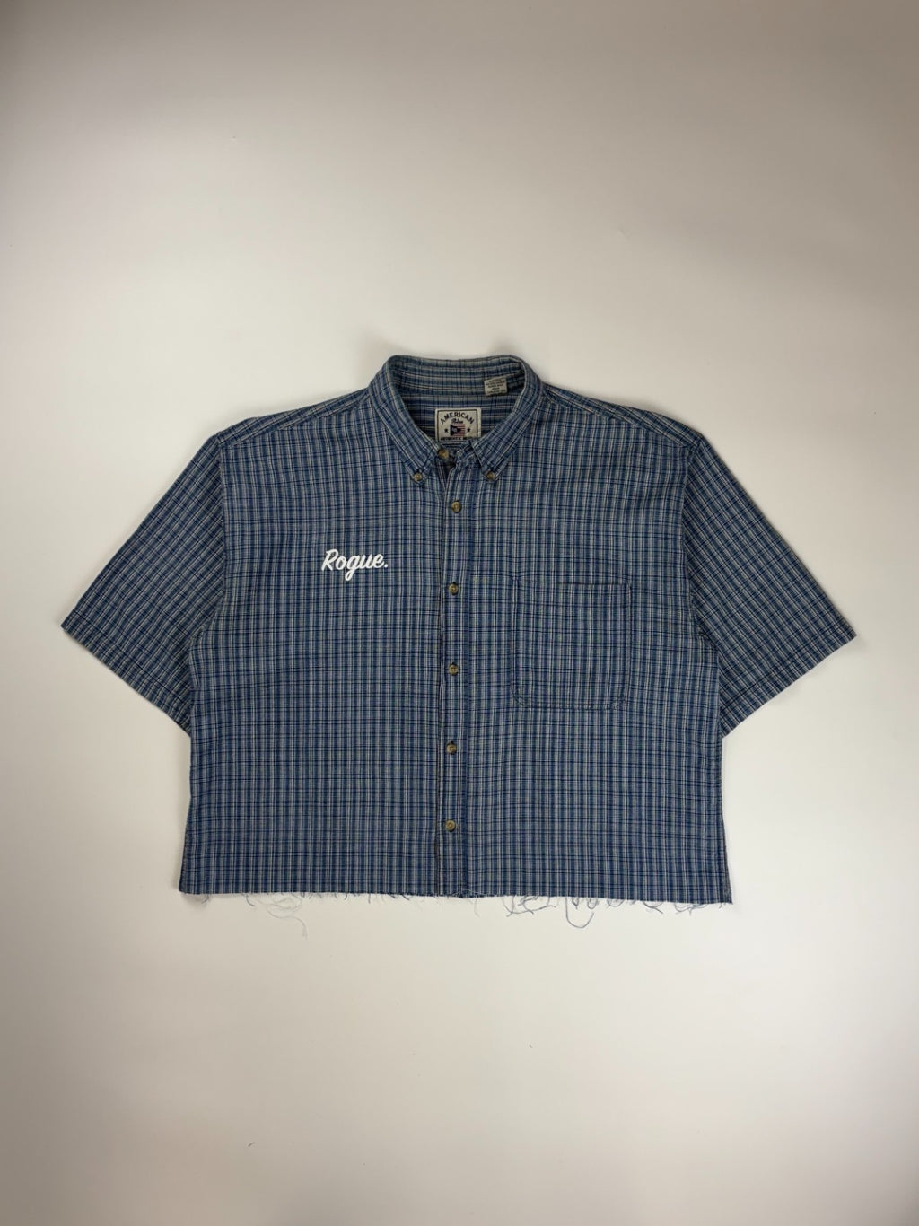 Vintage Roguehaus Plaid Cropped Button Up Shirt