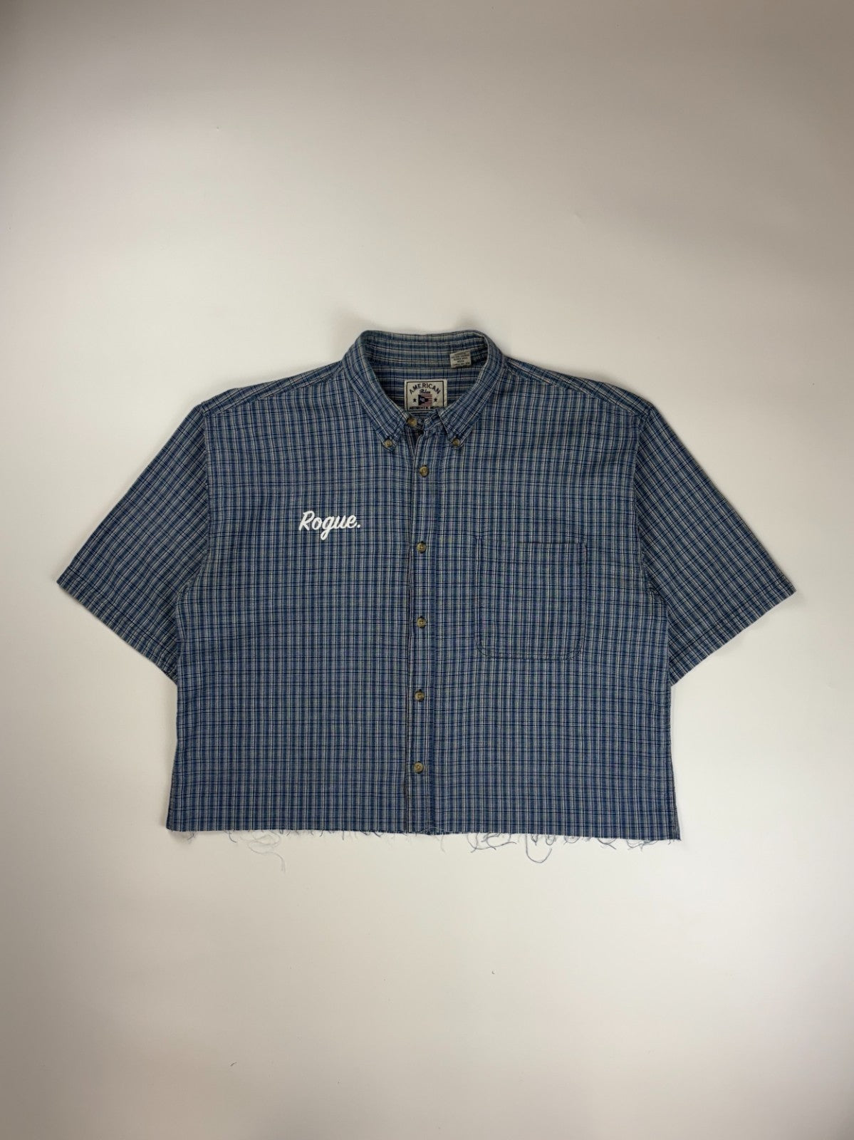 Vintage Roguehaus Plaid Cropped Button Up Shirt