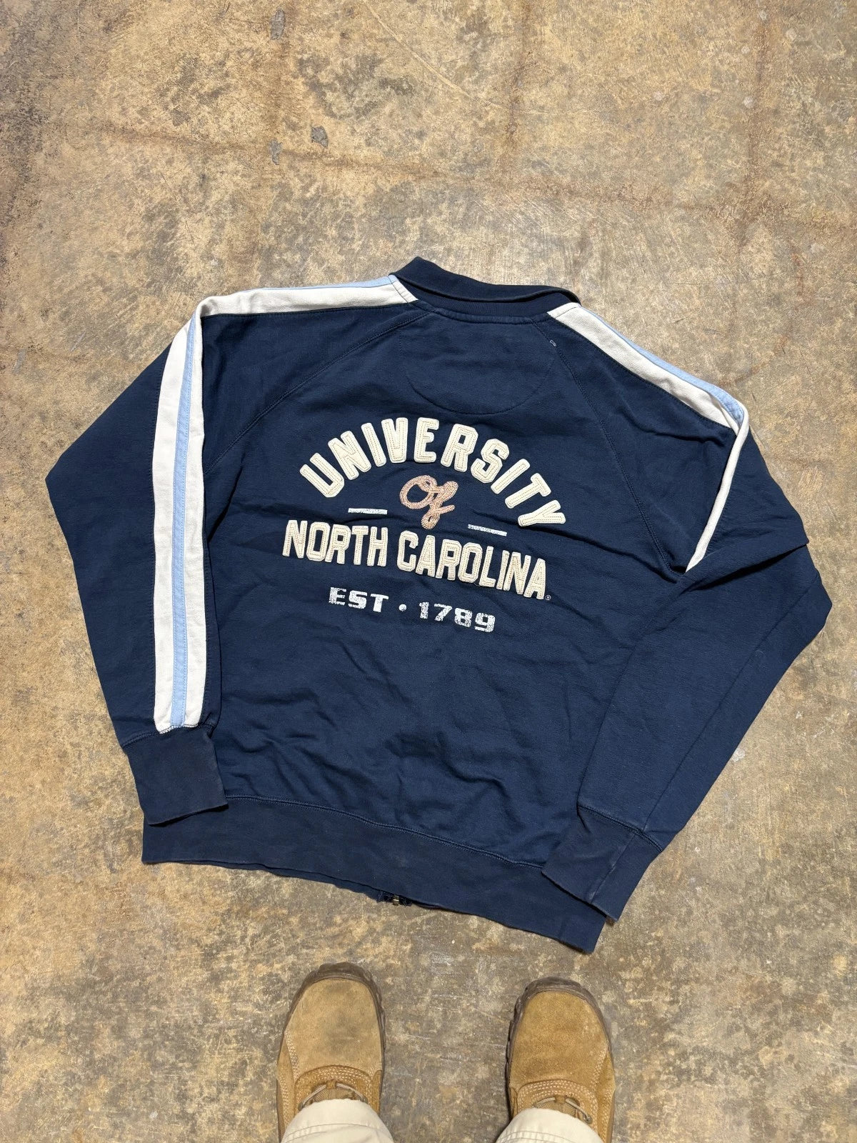 Vintage North Carolina Zip Up Sweater - NCAA Collegiate Sweatshirt - Size XL
