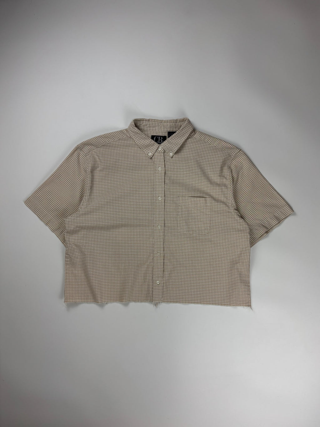 Vintage CB Casual Plaid Cropped Button Up Shirt