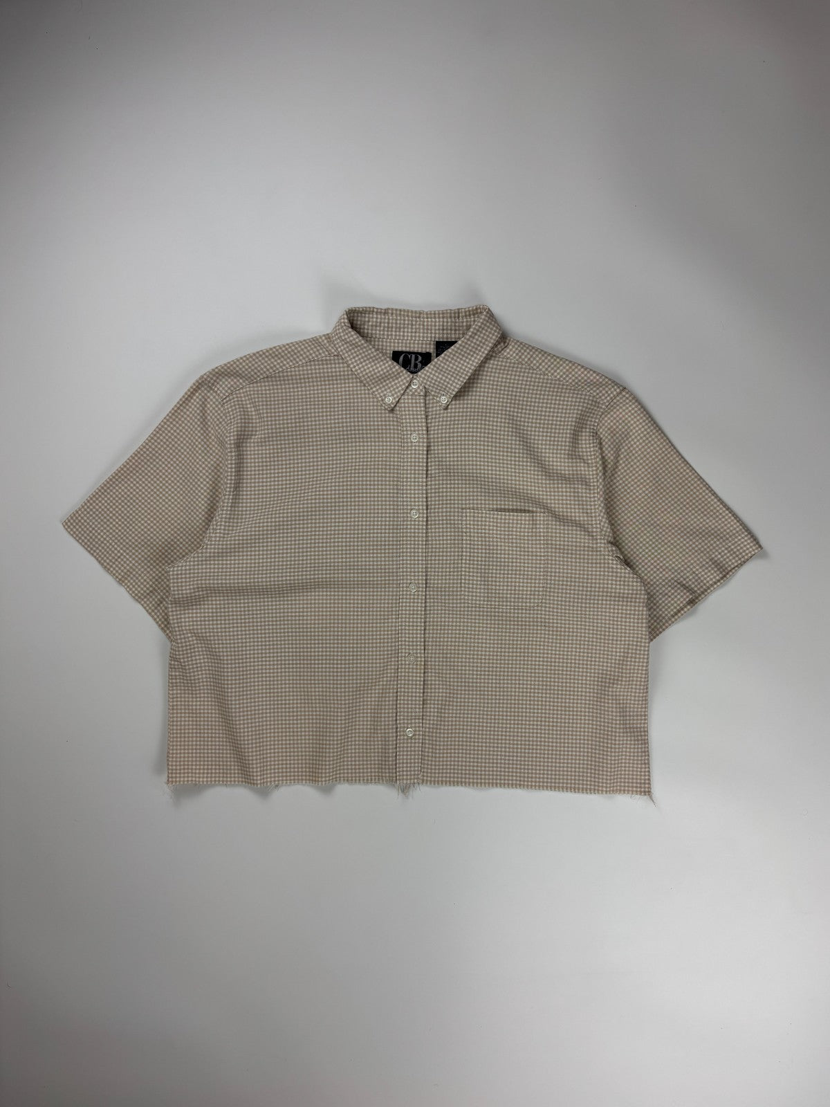 Vintage CB Casual Plaid Cropped Button Up Shirt