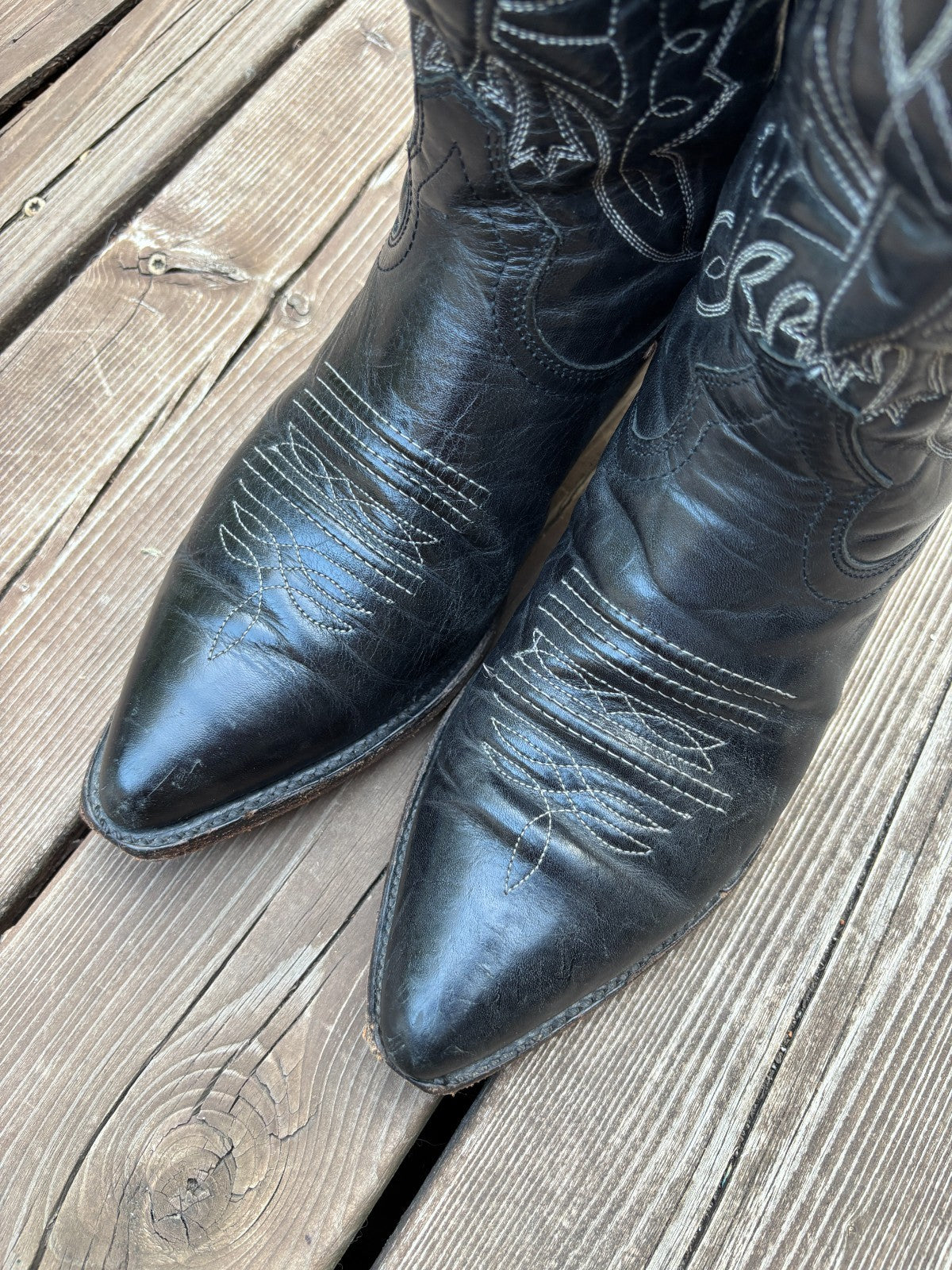Vintage Western Leather Cowboy Boots