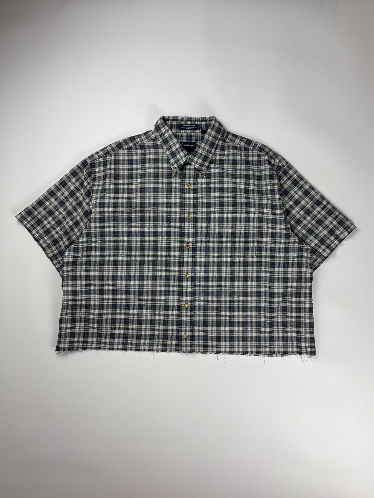Vintage Arrow USA Plaid Cropped Button Up Shirt