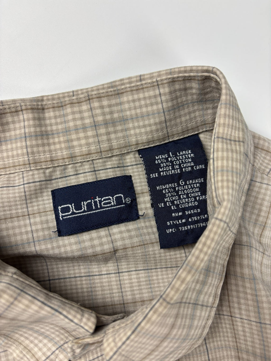 Vintage Puritan Plaid Cropped Button Up Shirt