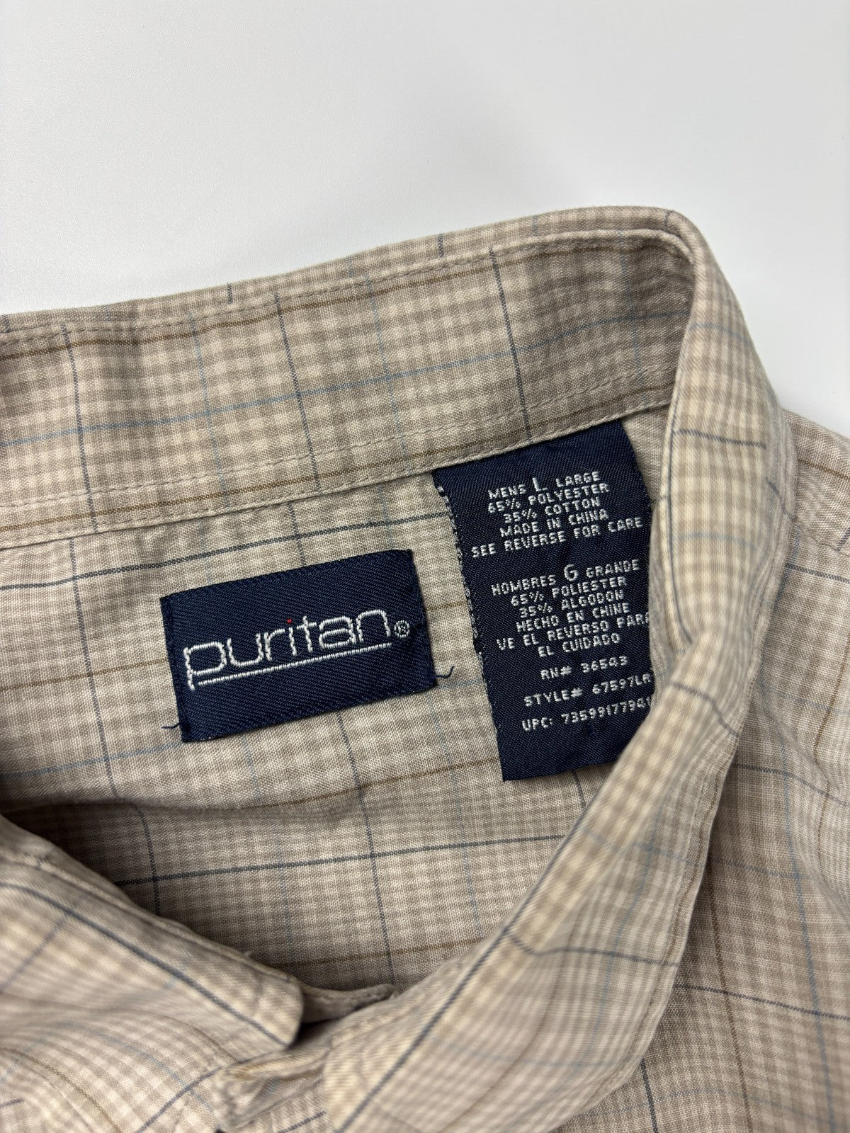 Vintage Puritan Plaid Cropped Button Up Shirt