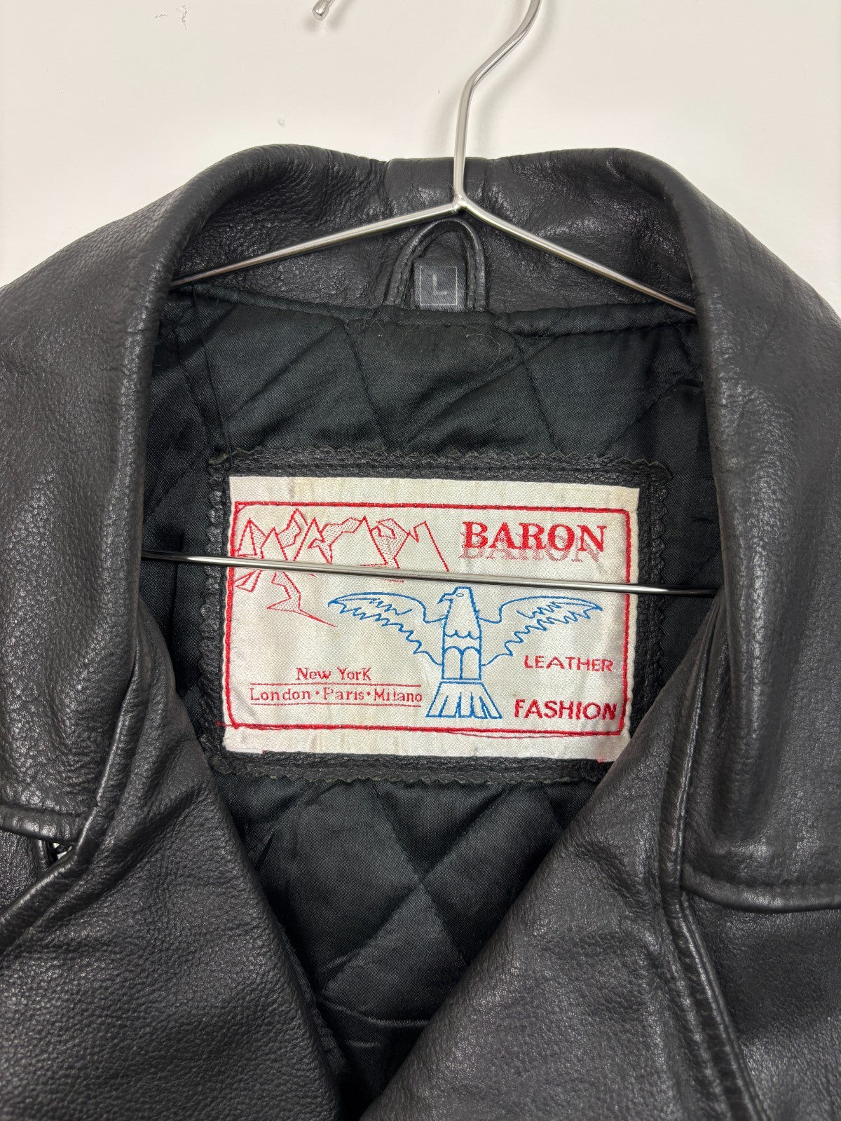 1990s Vintage Baron Biker Leather Jacket