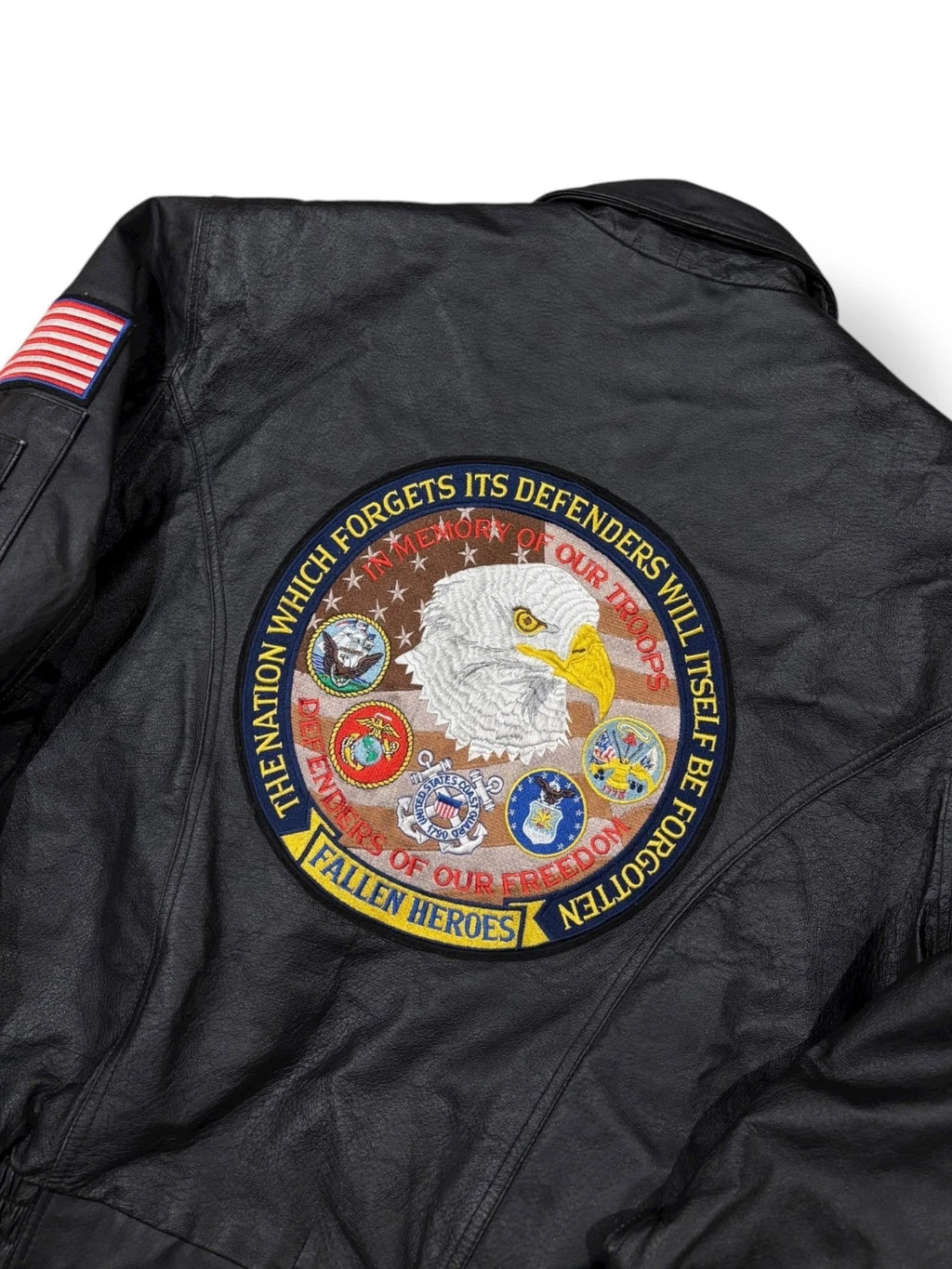 Vintage American Black Leather Jacket - XL - Insulated Bomber Coat