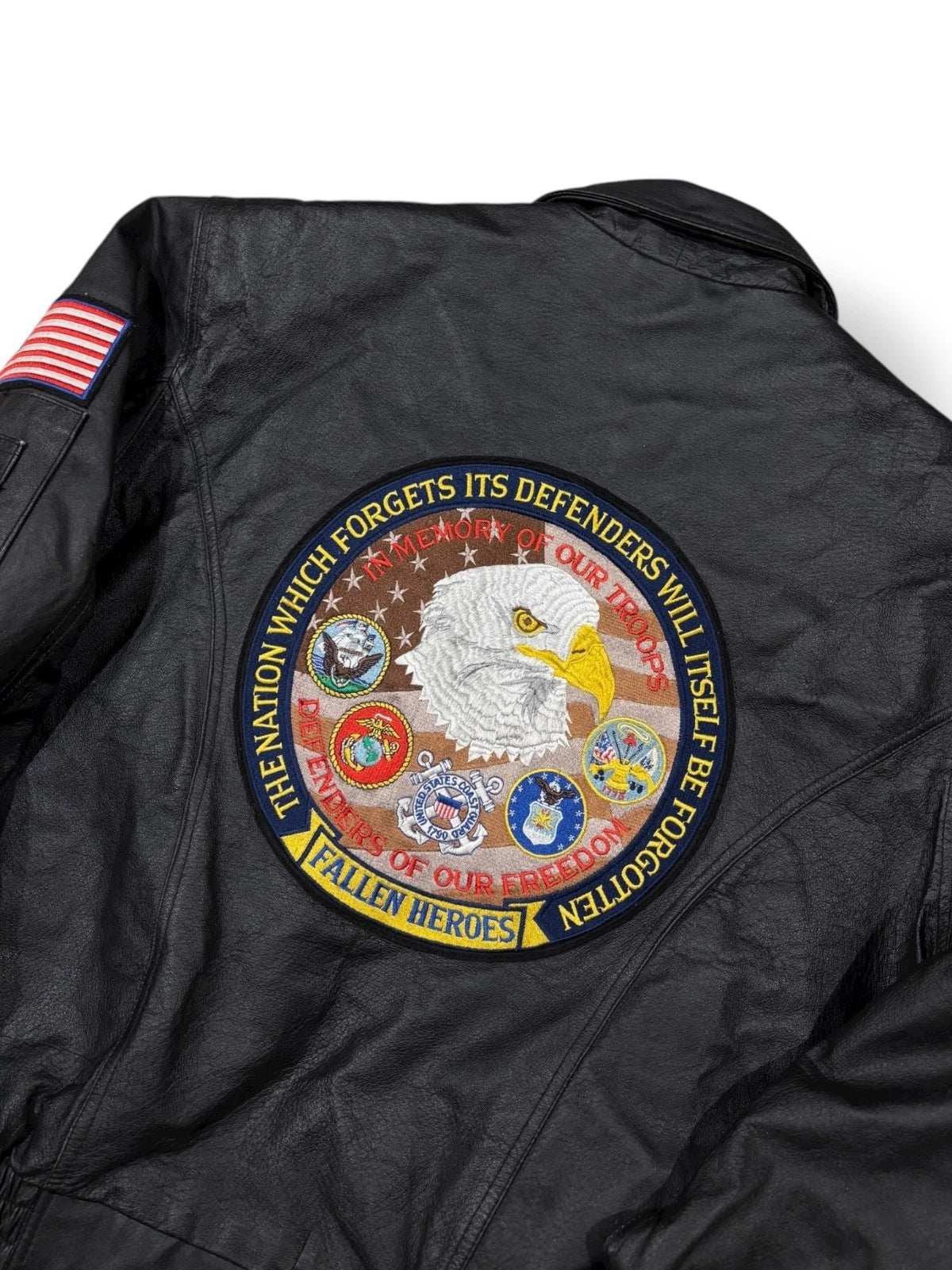 Vintage American Black Leather Jacket - XL - Insulated Bomber Coat