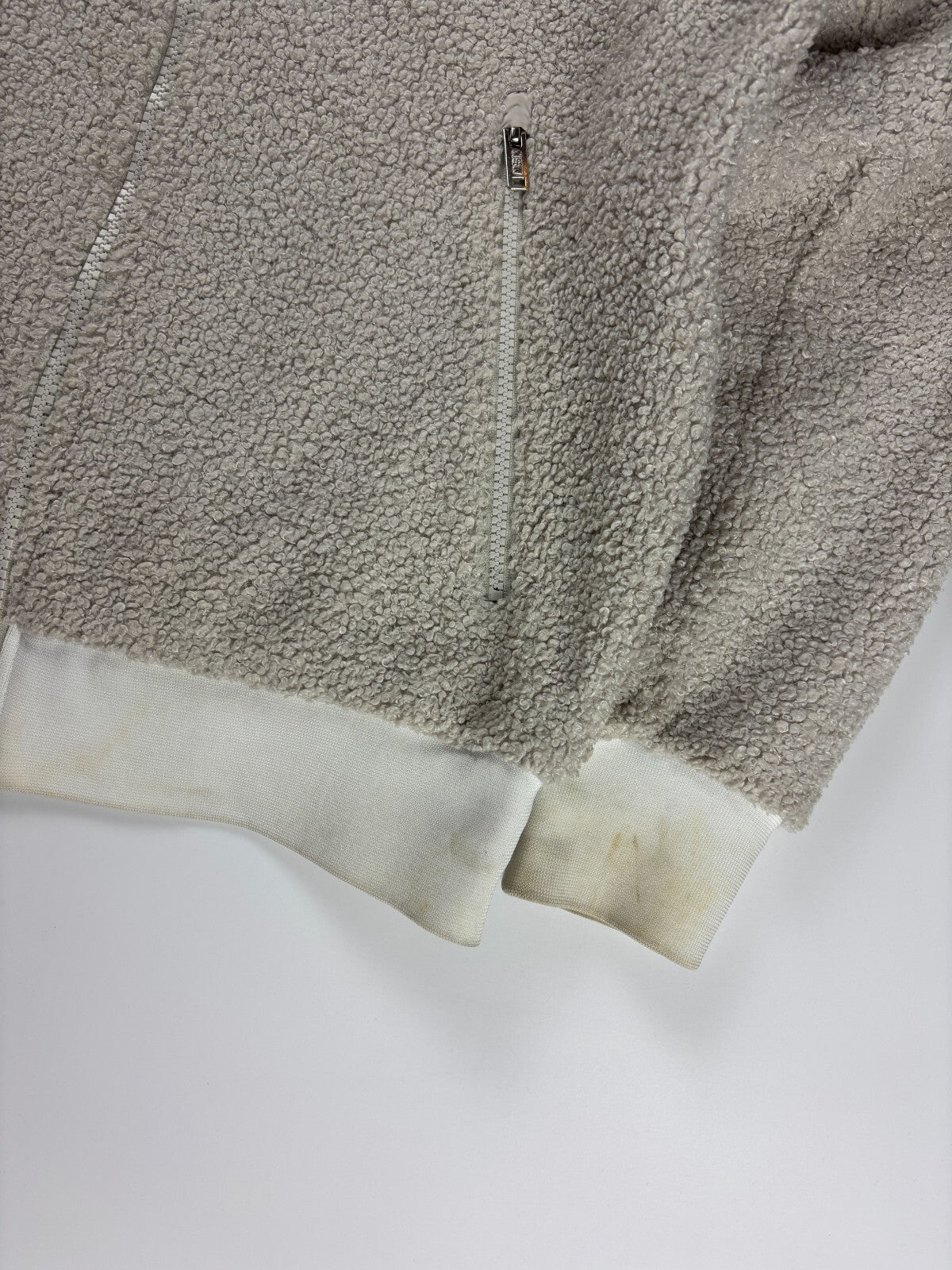 Vintage Nike Sherpa Lined Jacket / Athletic Sportswear / Full Zip Up Small White