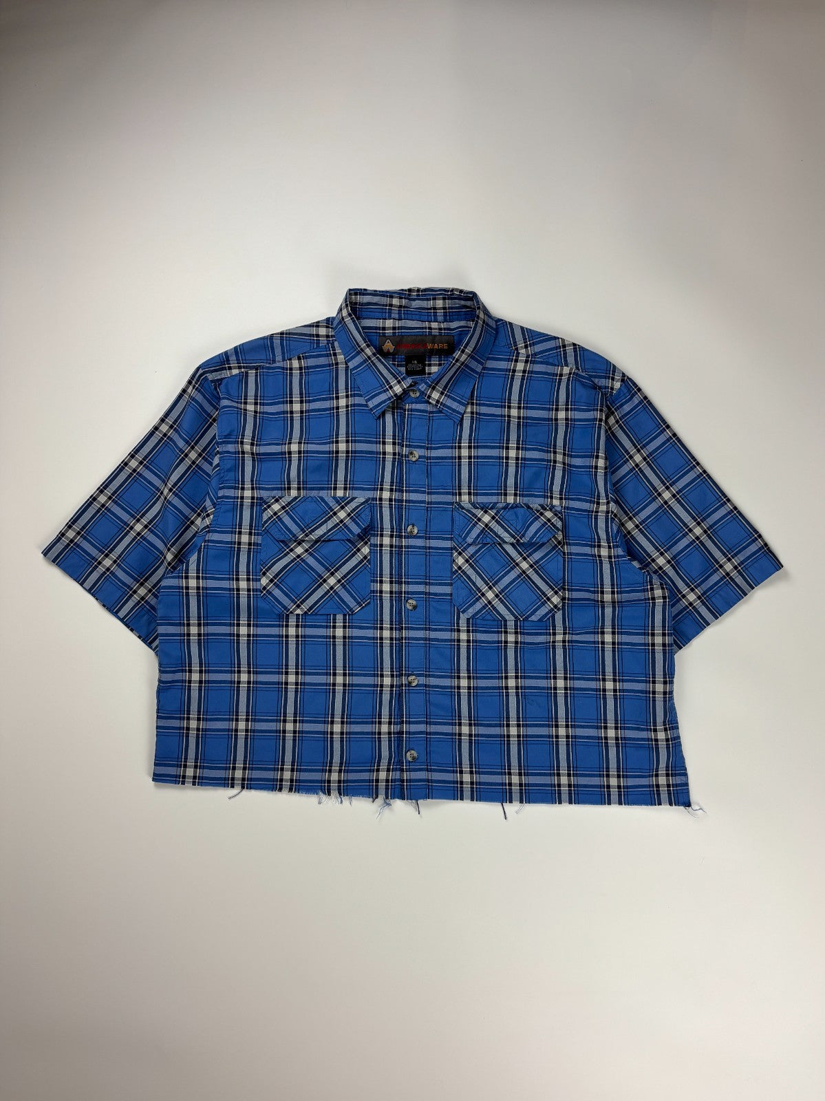Vintage Americaware Plaid Cropped Button Up Shirt