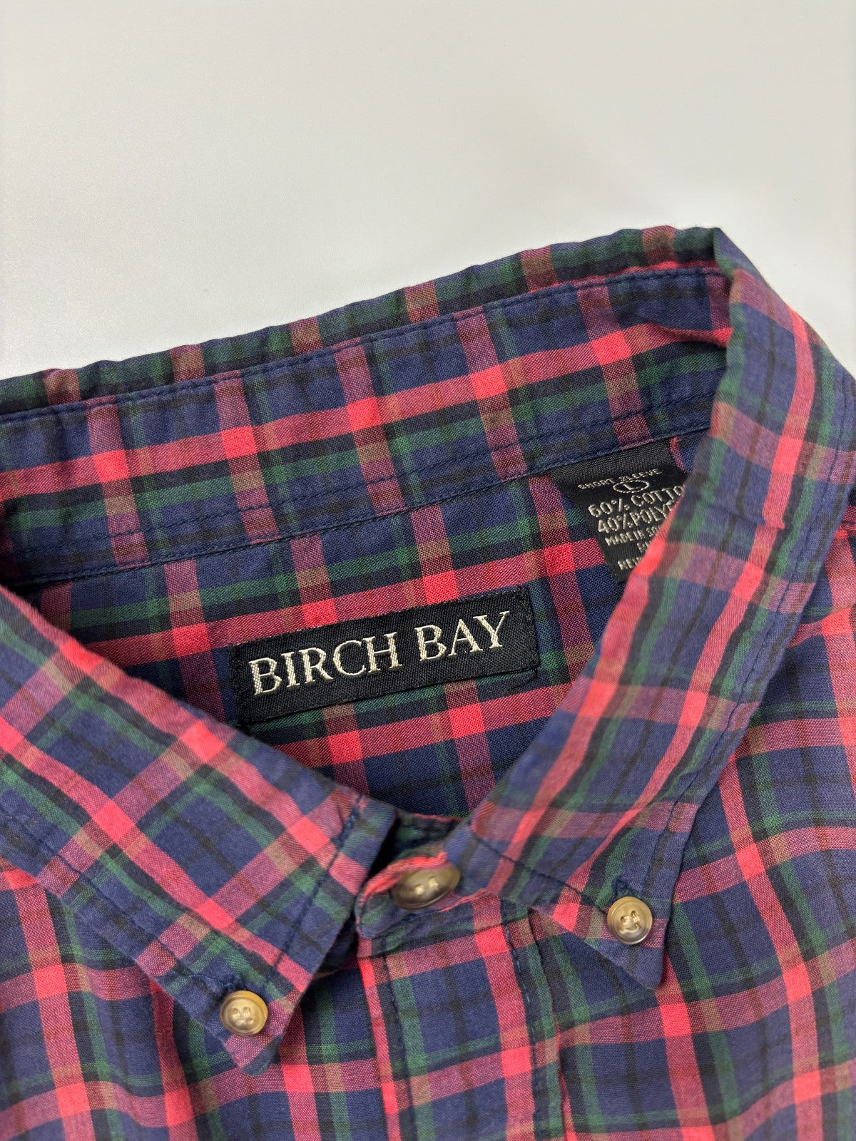 Vintage Birch Bay Plaid Cropped Button Up Shirt