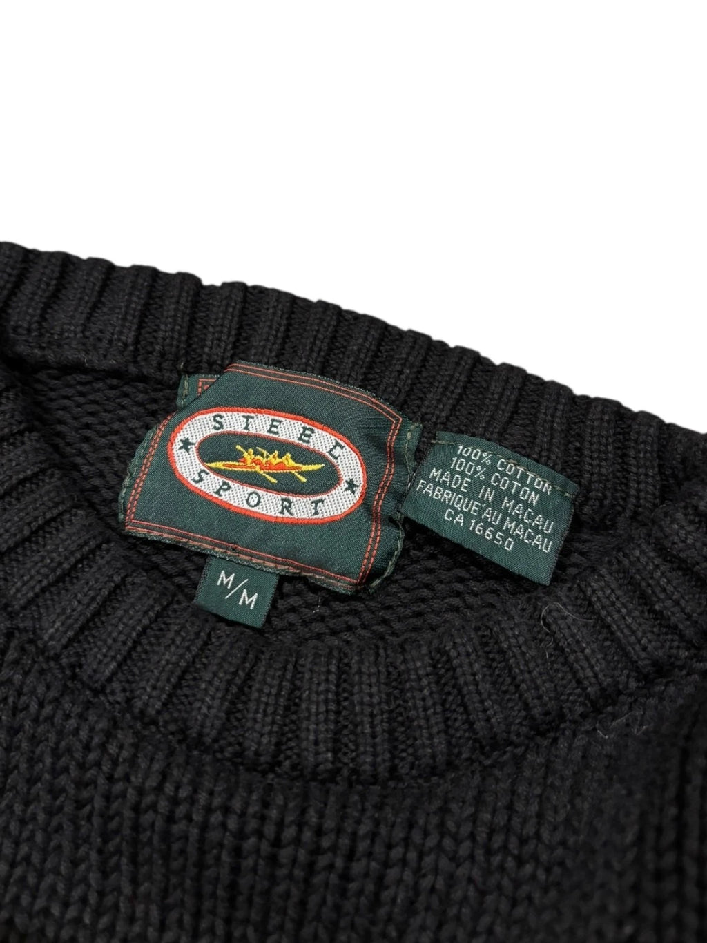 Vintage Abstract Black Knit Sweater - Medium - Christmas Pullover