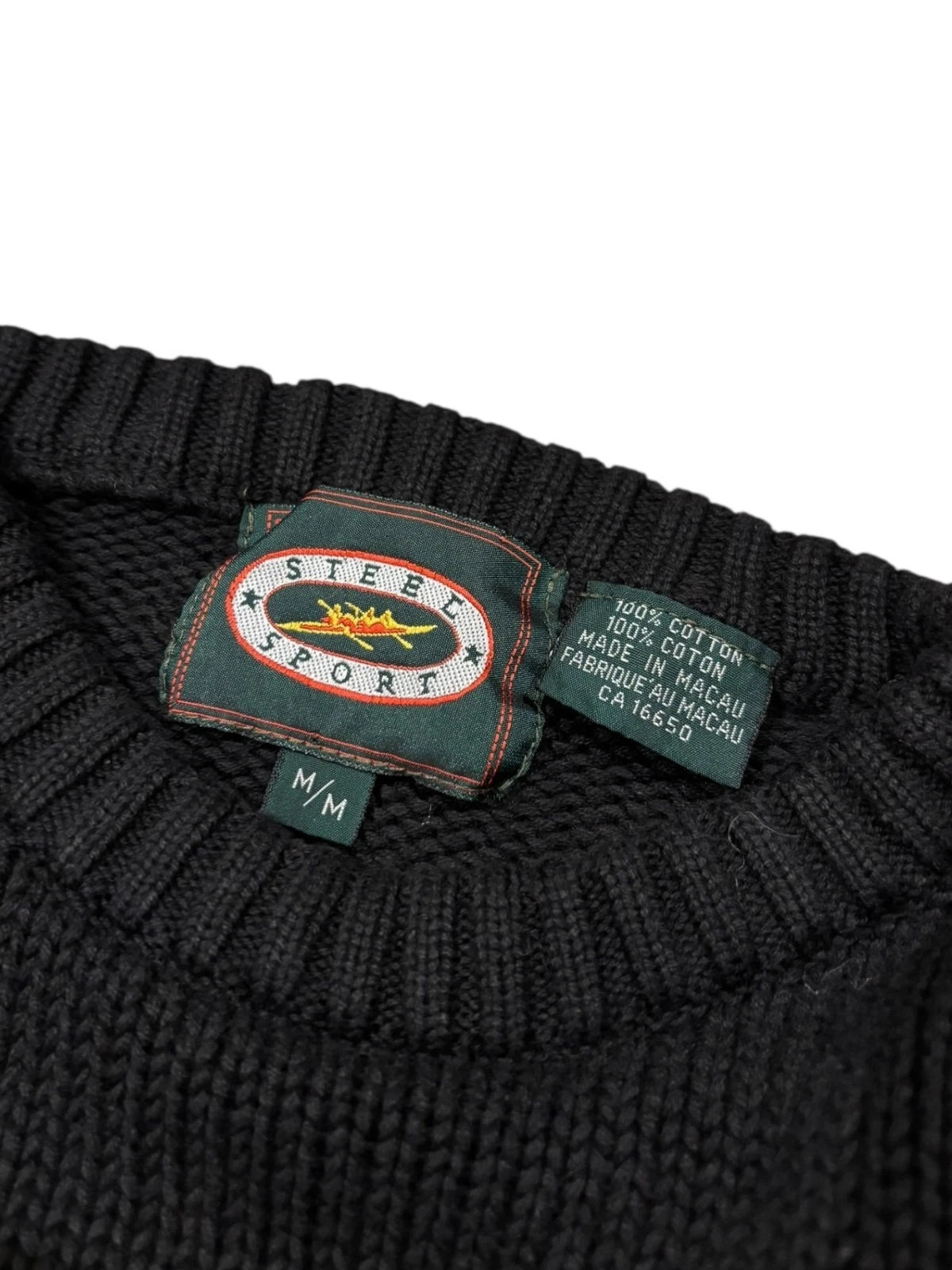 Vintage Abstract Black Knit Sweater - Medium - Christmas Pullover