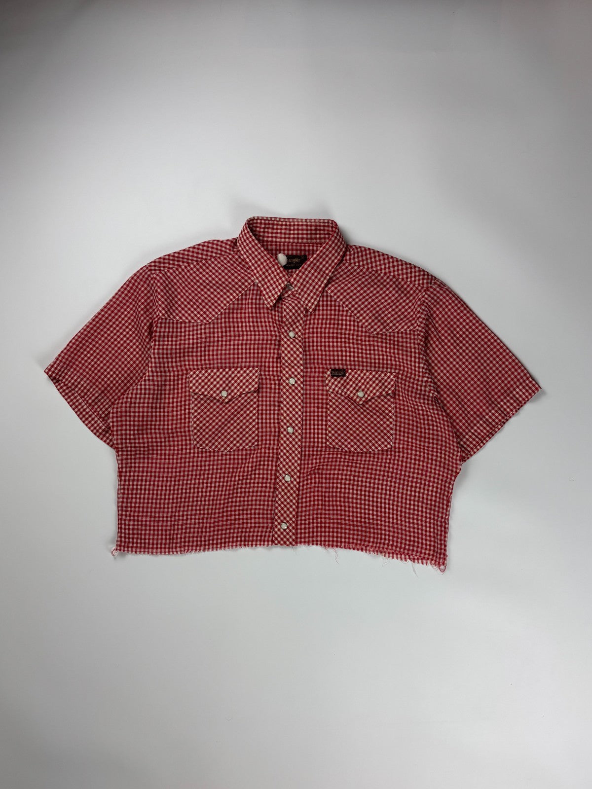 Vintage Wrangler Plaid Cropped Button Up Shirt