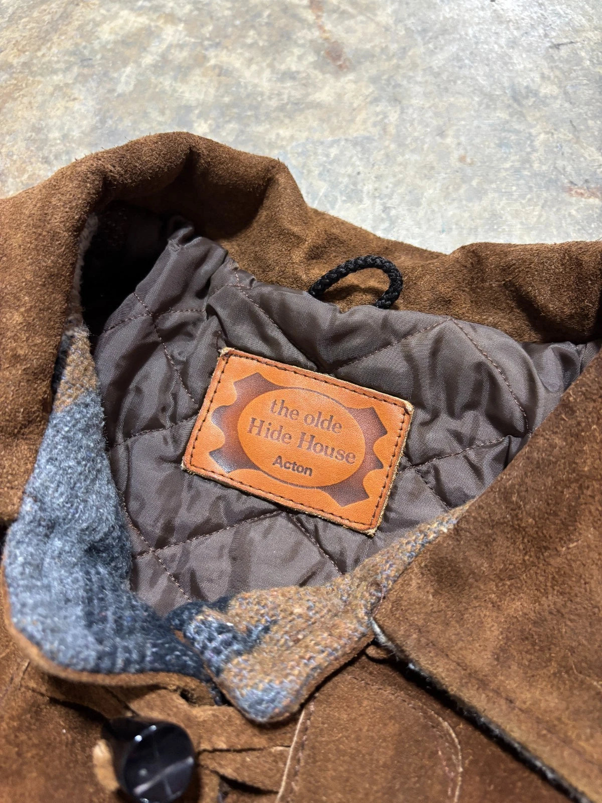 Vintage Hide House Aztec Jacket / Insulated Button Up Brown Coat / Size Medium