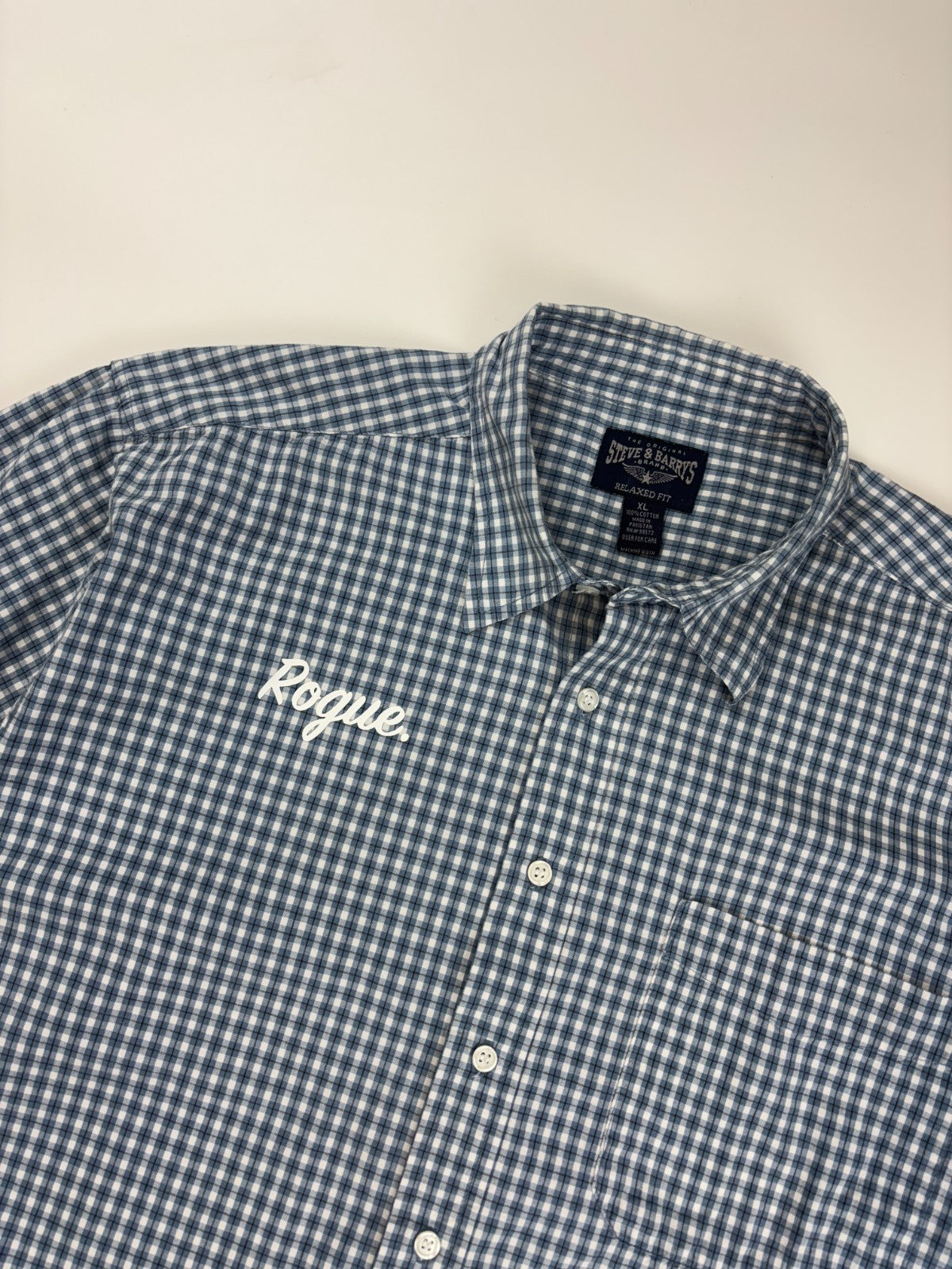 Vintage Roguehaus Plaid Cropped Button Up Shirt