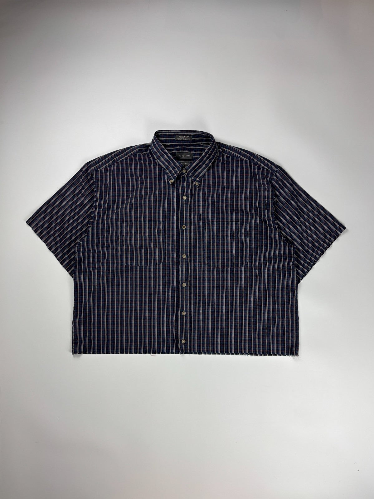 Vintage Van Heusen Plaid Cropped Button Up Shirt