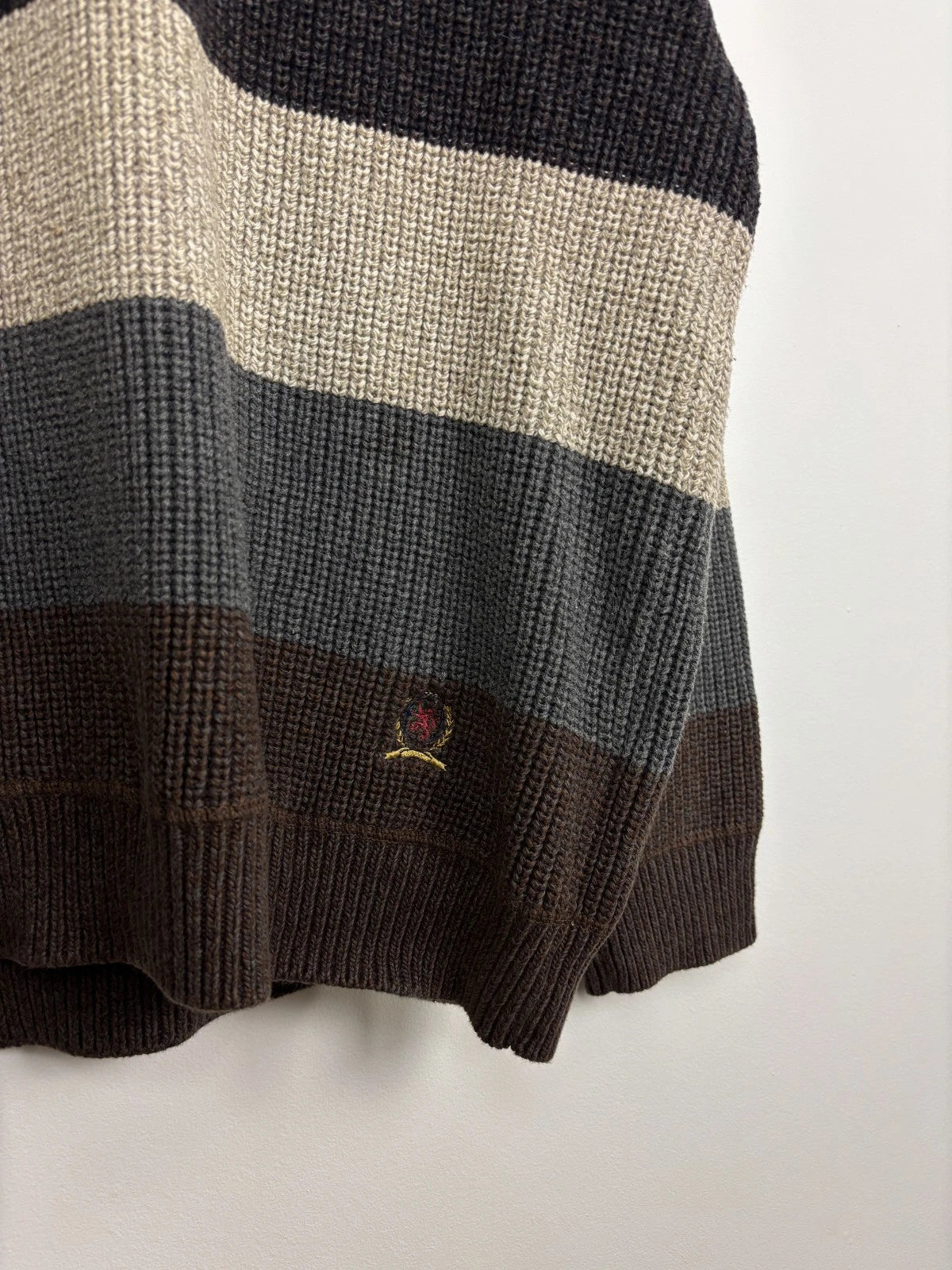 Vintage Brown Oversized Tommy Hilfiger Knit Sweater - Size XXL