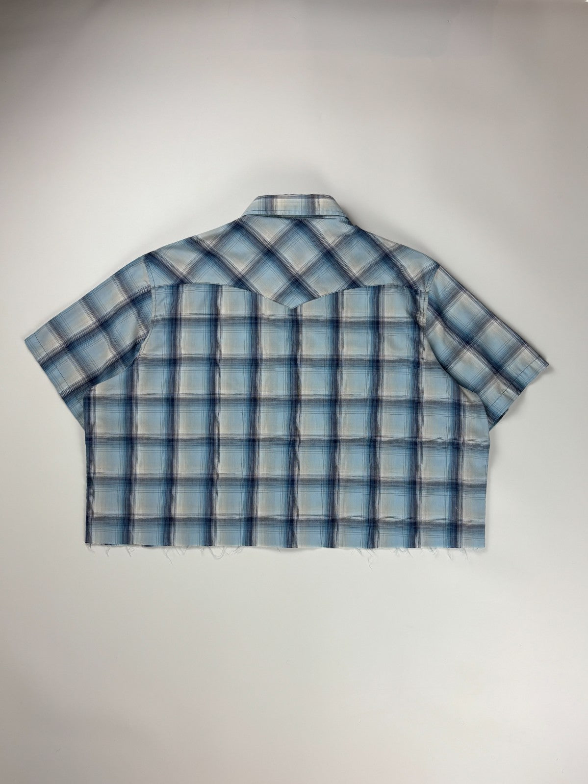Vintage Wrangler Western Plaid Cropped Button Up Shirt