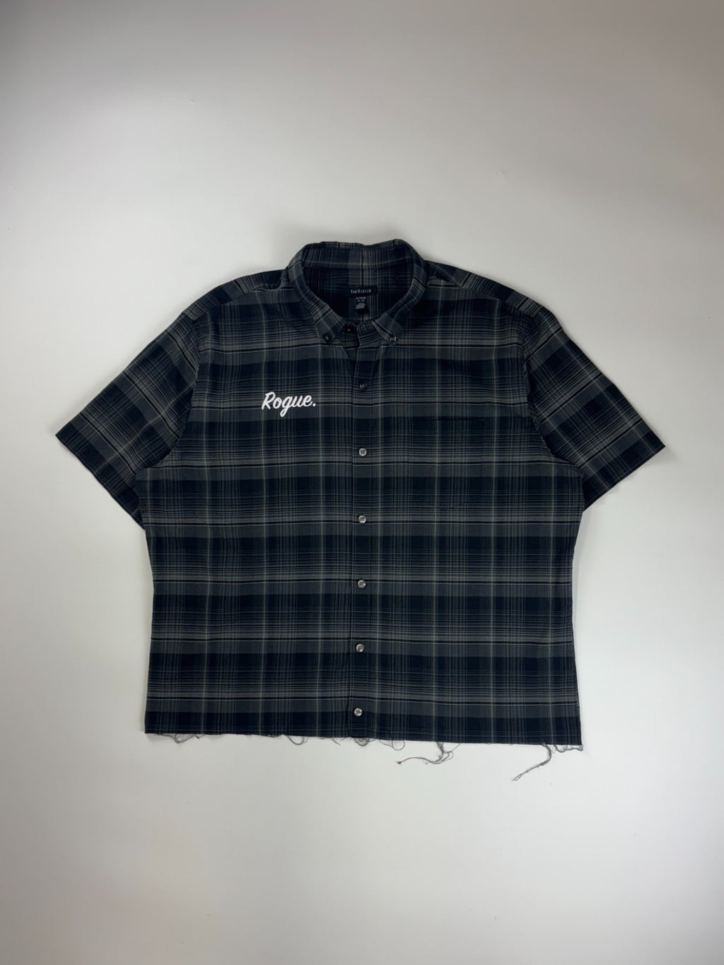 Vintage Roguehaus Plaid Cropped Button Up Shirt