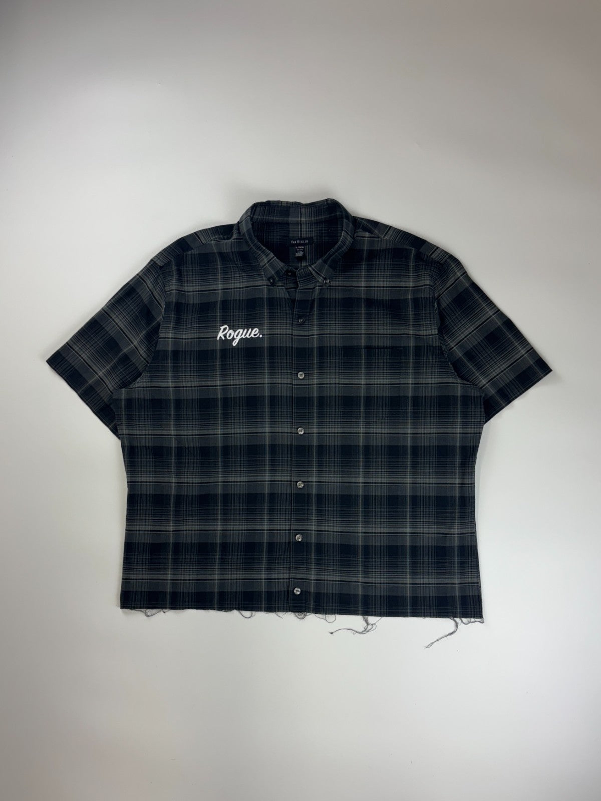 Vintage Roguehaus Plaid Cropped Button Up Shirt
