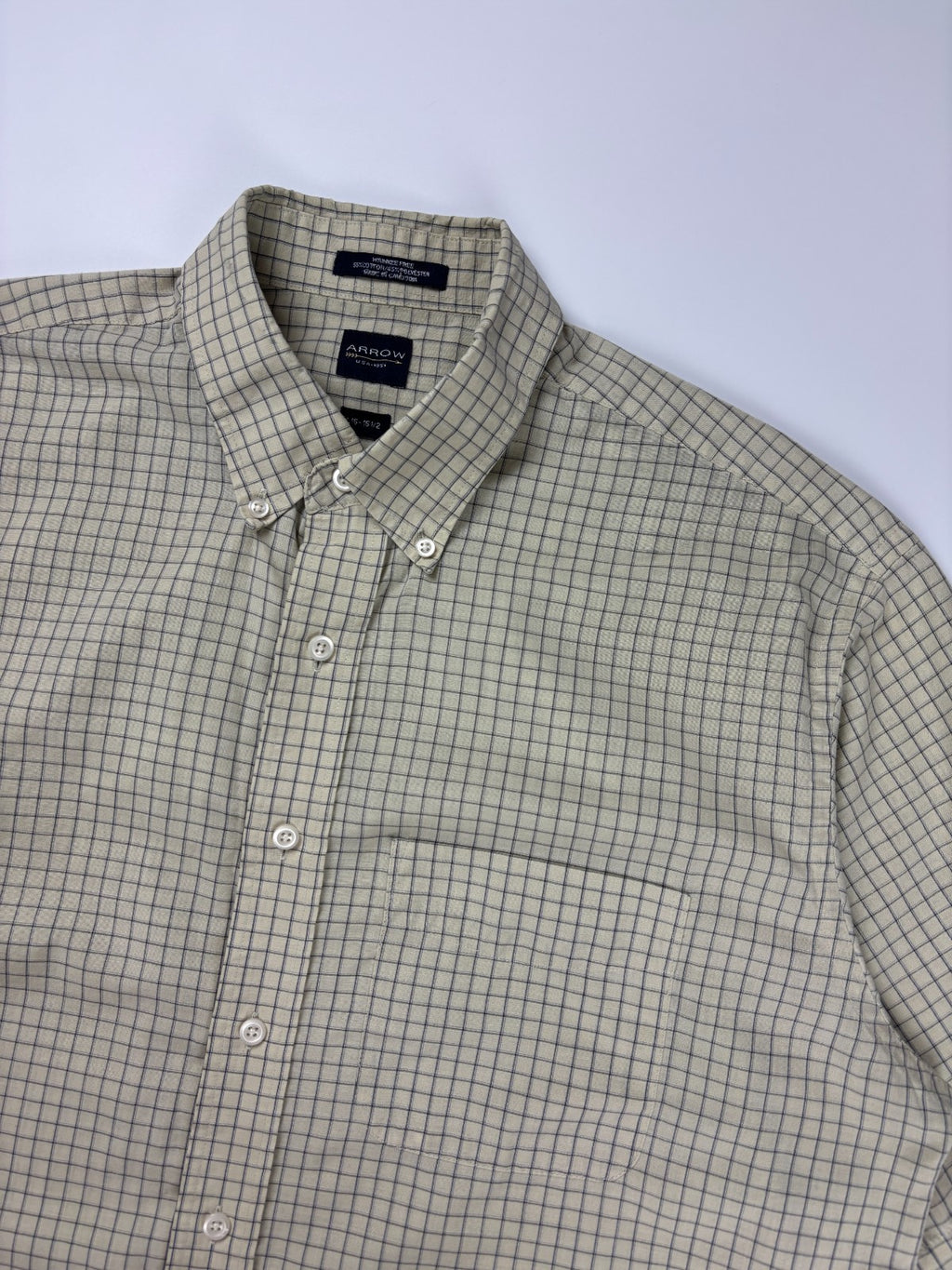 Vintage Arrow Plaid Cropped Button Up Shirt
