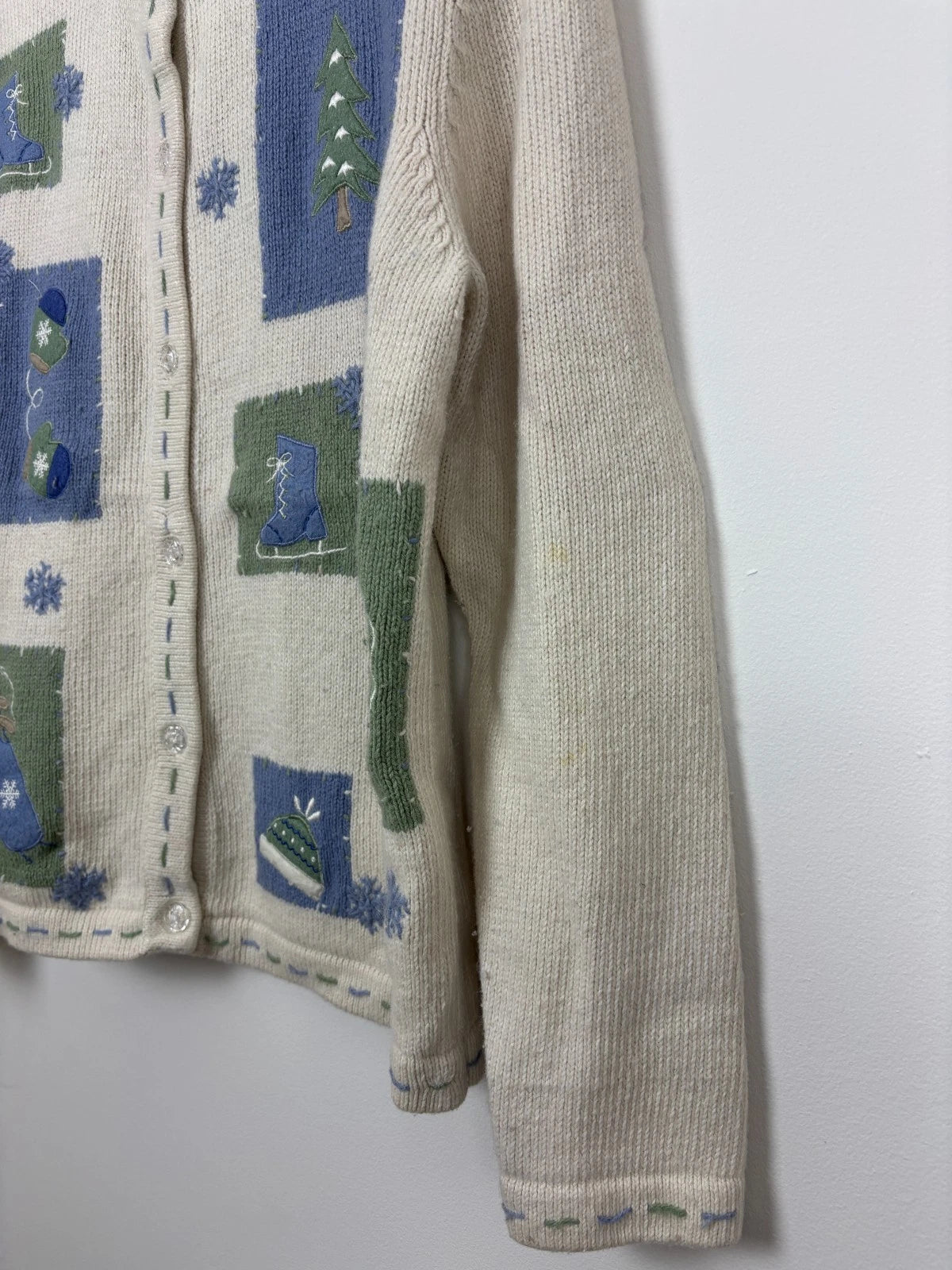 Vintage White Christmas Knit Sweater - Croft & Barrow - Size Small