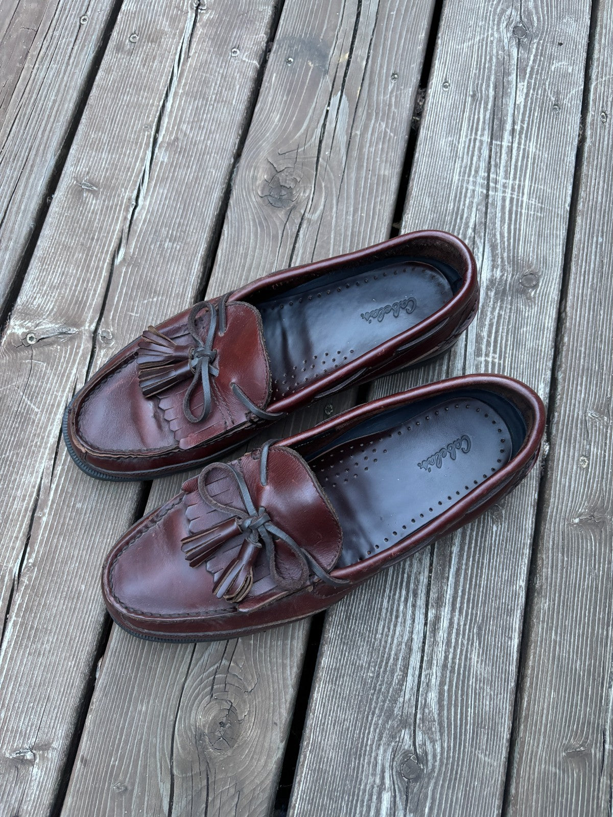 Vintage Cabelas Leather Boat Shoes