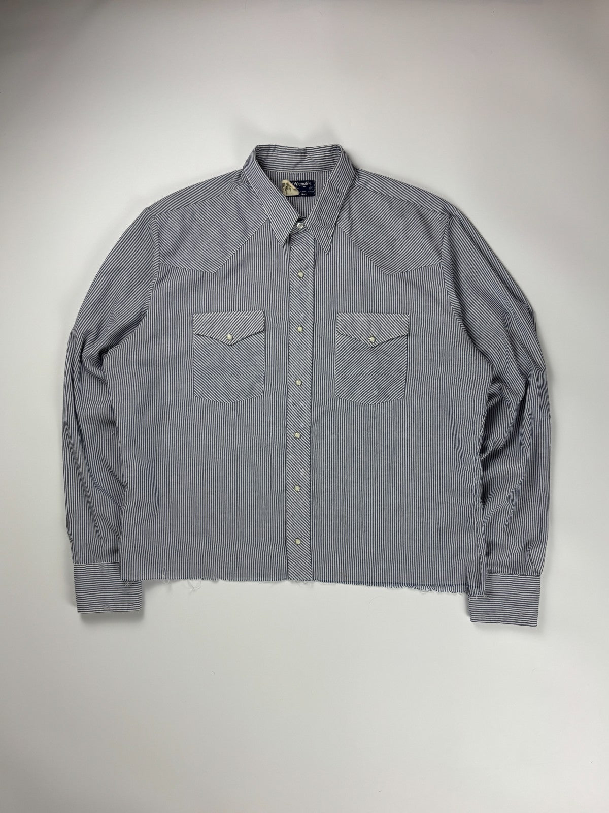 Vintage Wrangler Striped Cropped Button Up Shirt