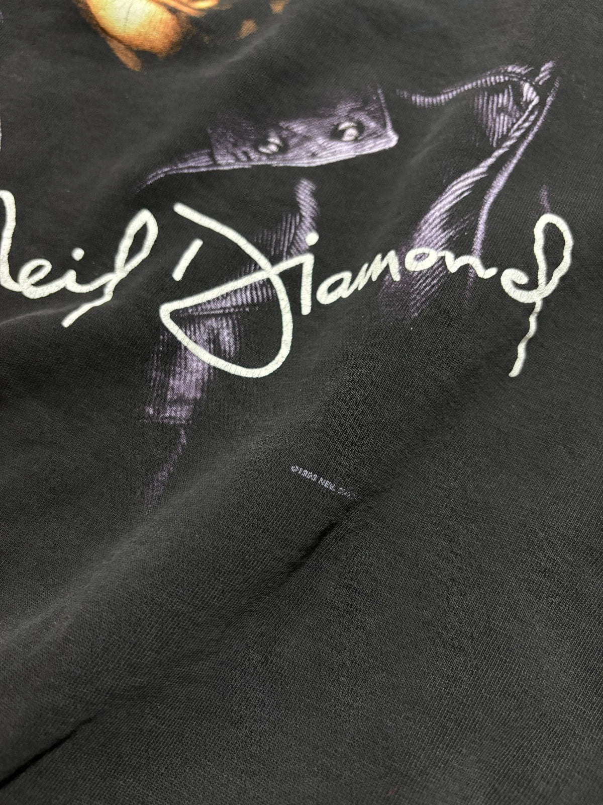 Vintage 1990s Neil Diamond Sweatshirt - Graphic Music Sweater - Size XL - Black