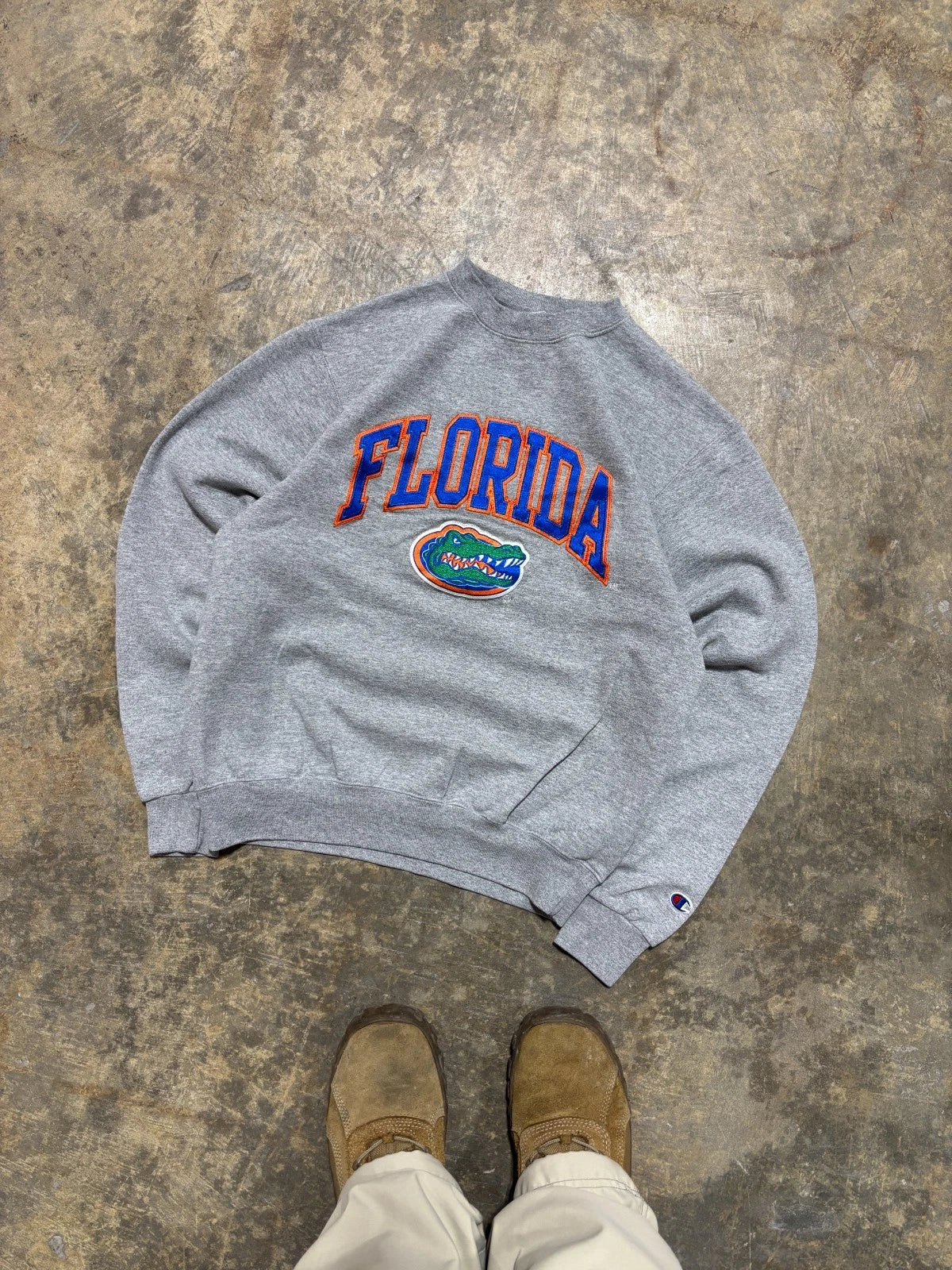 Vintage Champion Florida Gators Sweatshirt - NCAA Sweater - Size Small - Gray