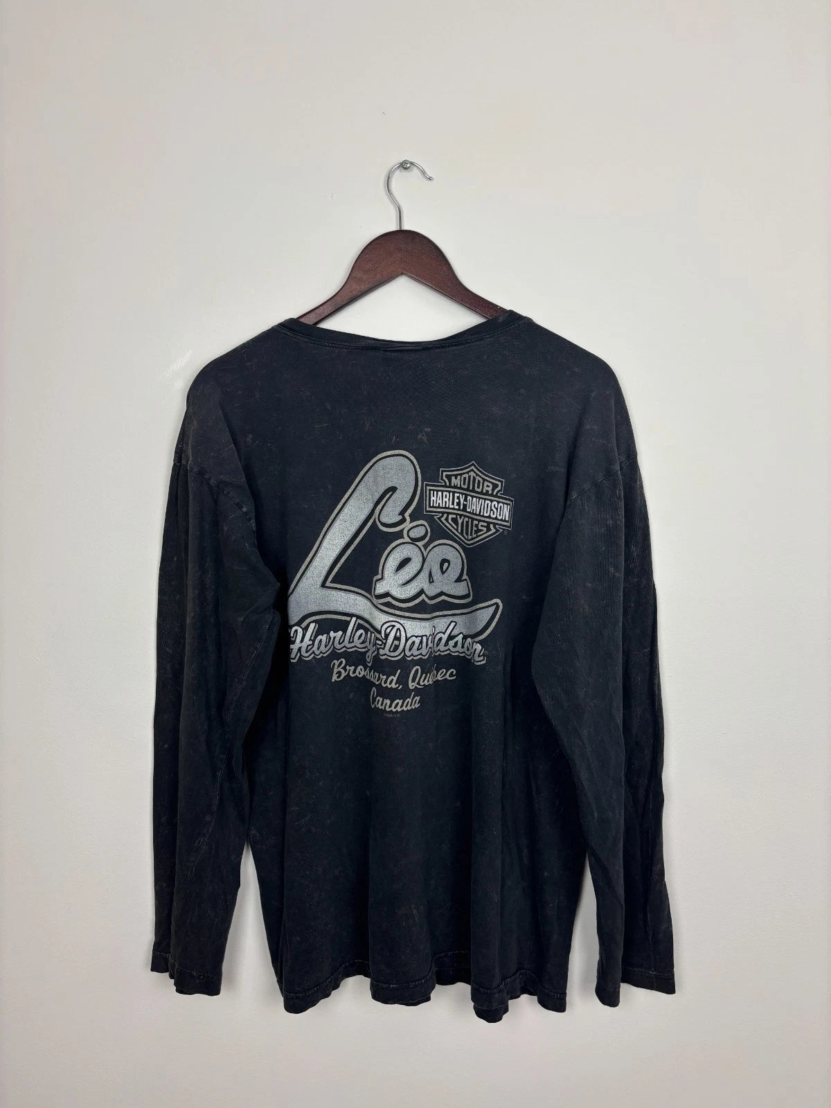Vintage Y2K Harley Davidson Eagle Long Sleeve Shirt - Black - Size Large