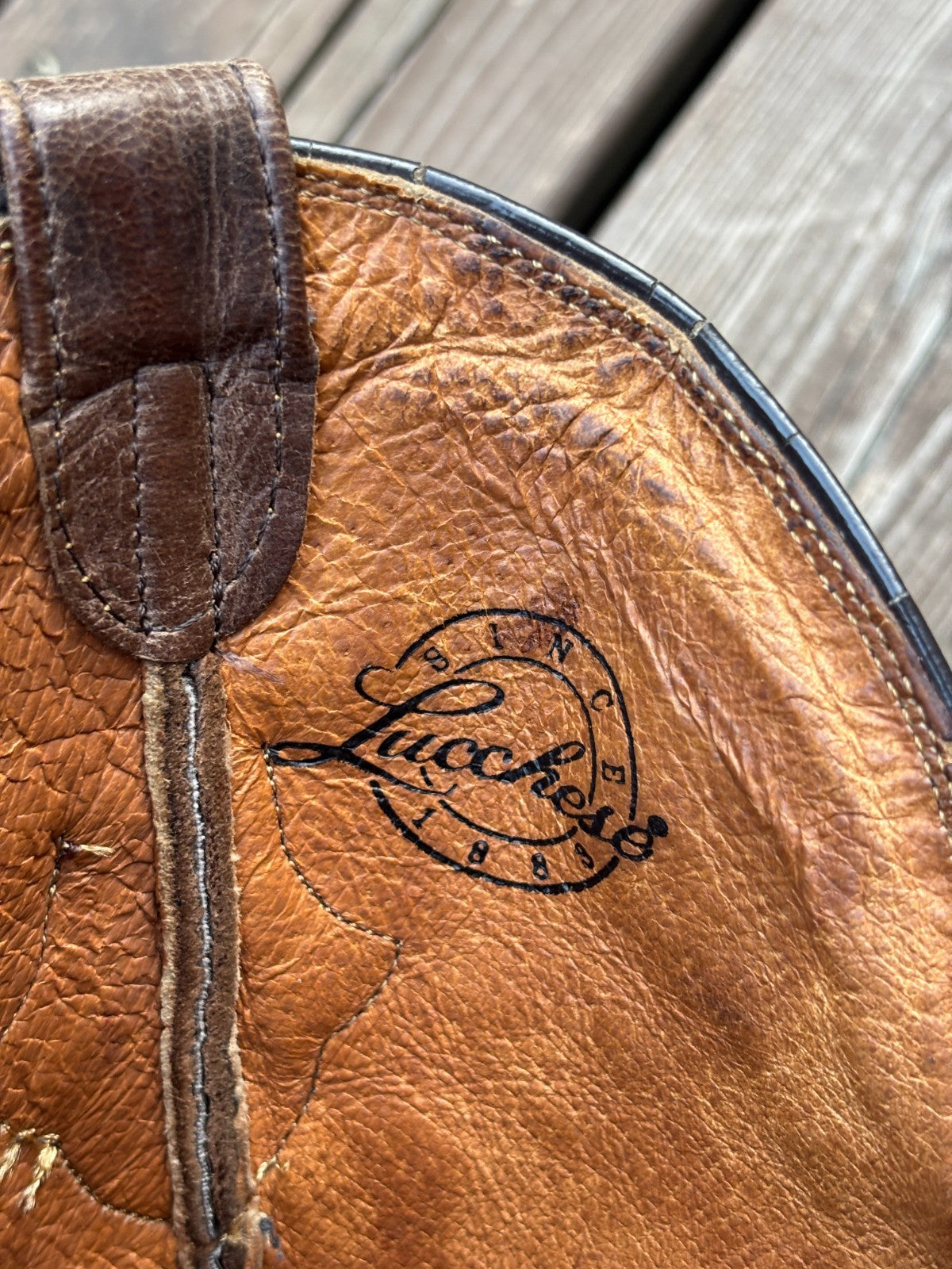 Lucchese Crocodile Caiman Tail Square Toe Cowboy Boots