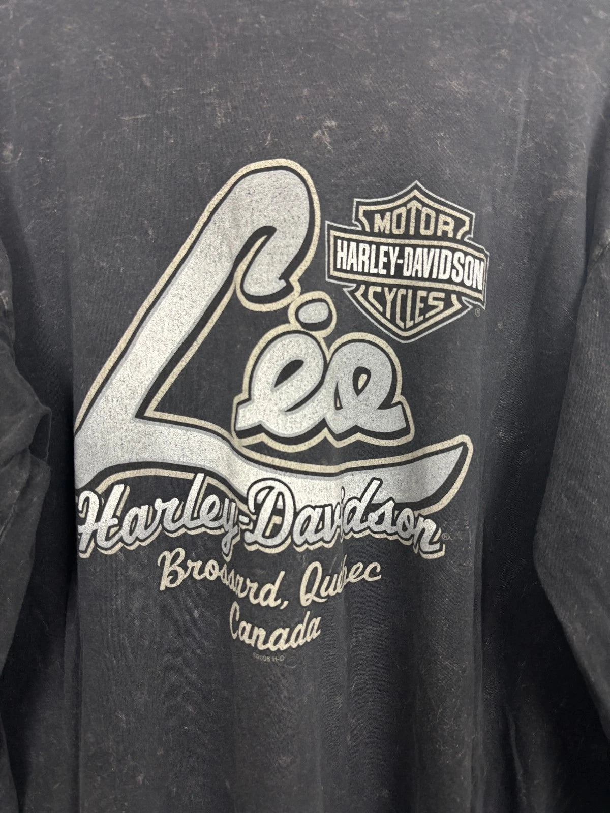 Vintage Y2K Harley Davidson Eagle Long Sleeve Shirt - Black - Size Large