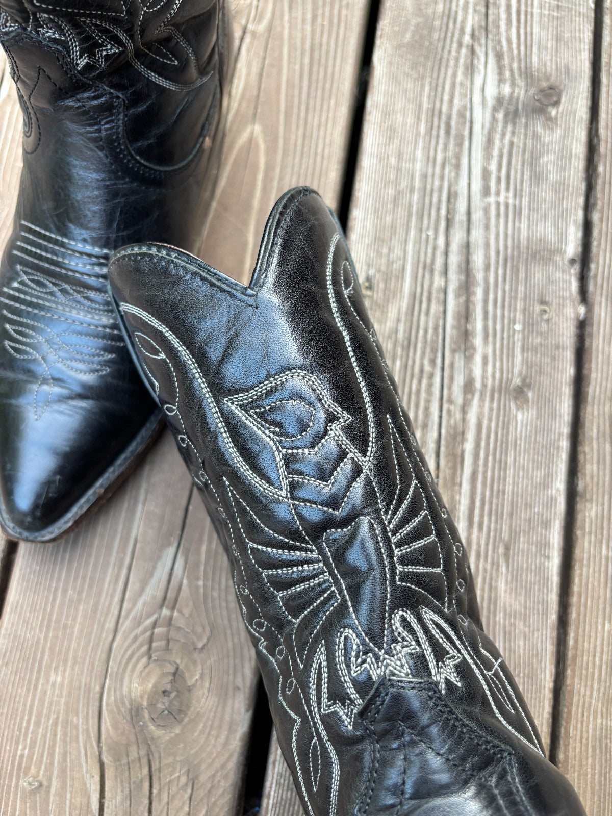 Vintage Western Leather Cowboy Boots